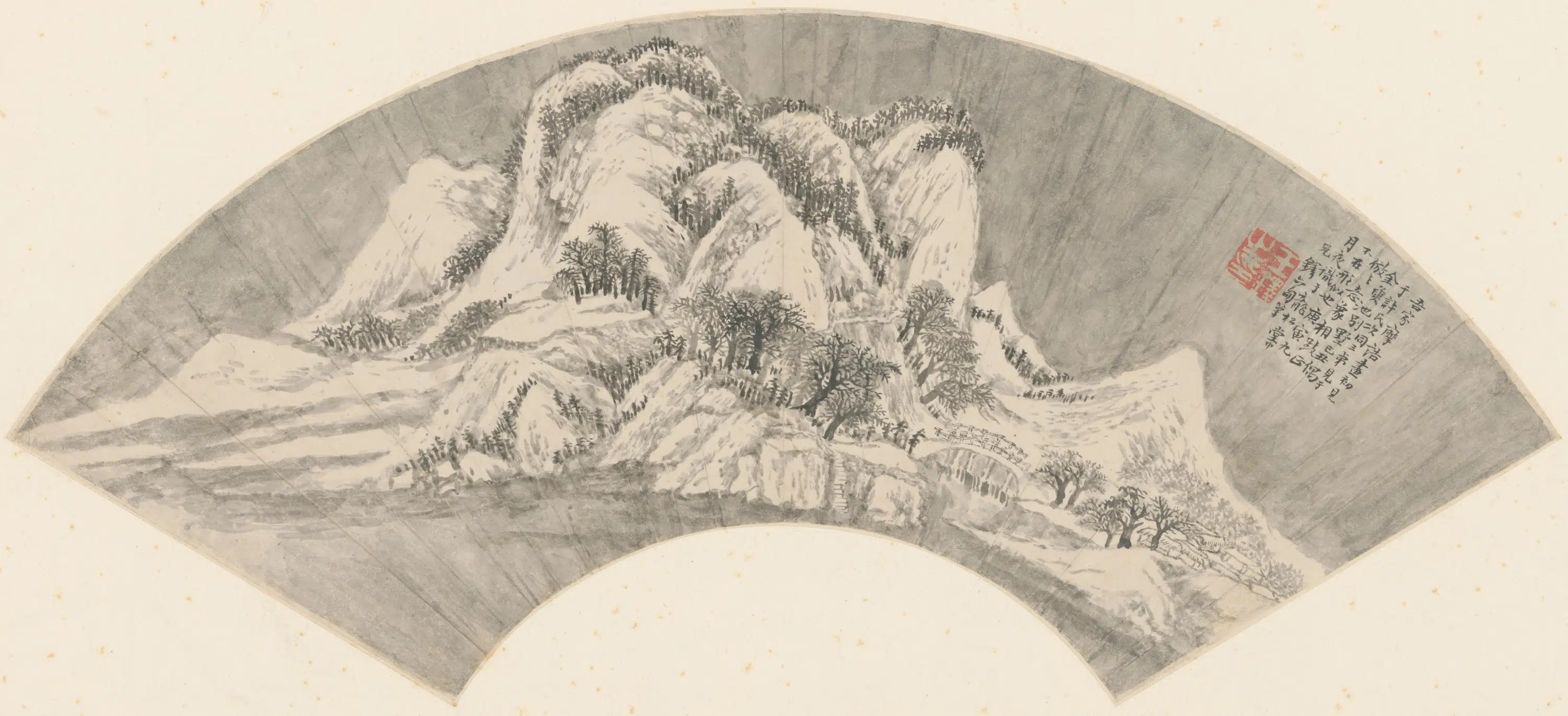 明朝【王铎】《山水扇》