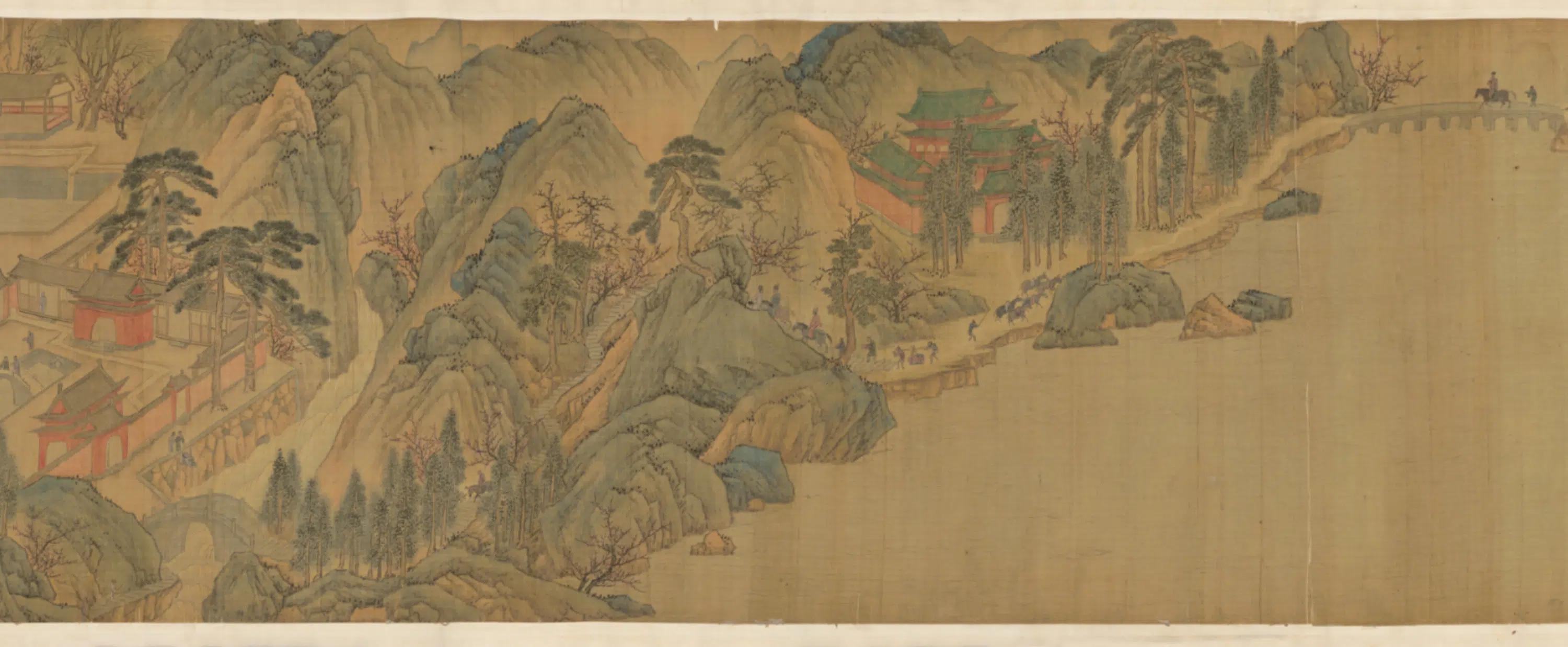 元朝【倪瓒】《王守仁仿笔意、董其昌行书题诗、李郡画行旅图合装卷》 第2张