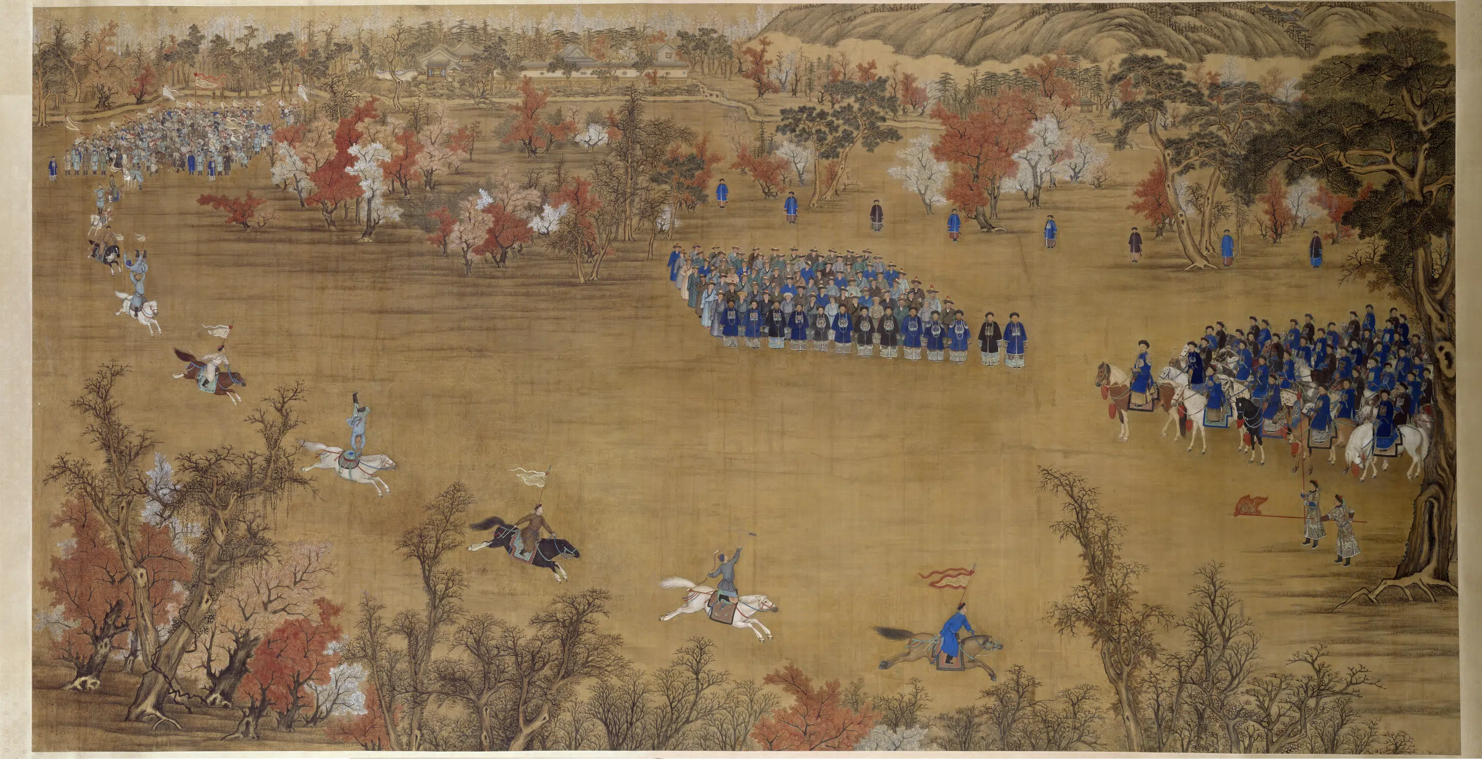 清代【郎世宁】《马术图轴》