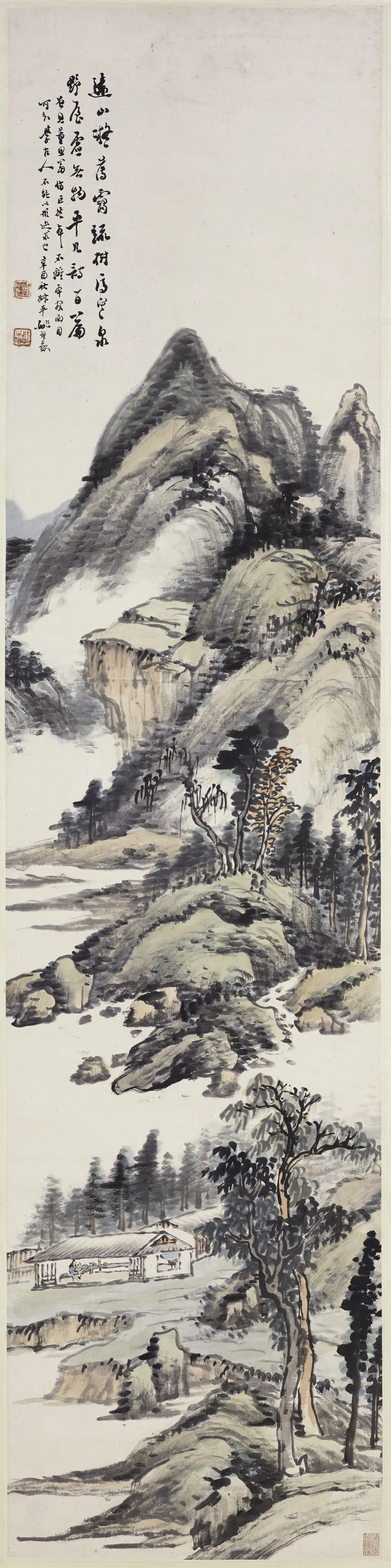 清代【姚钟葆】《山居图轴》