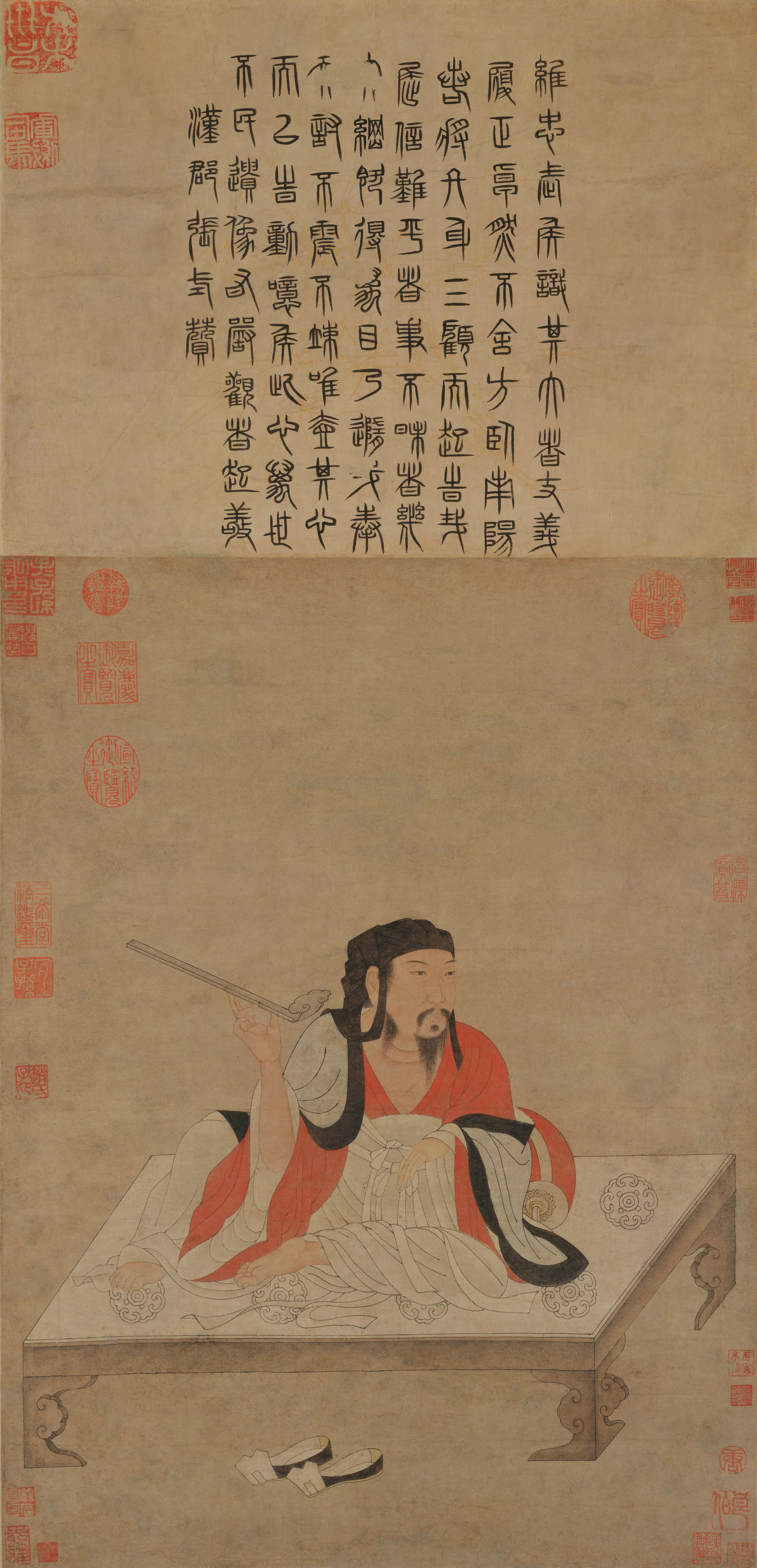 元朝【元人】《画诸葛亮像轴》