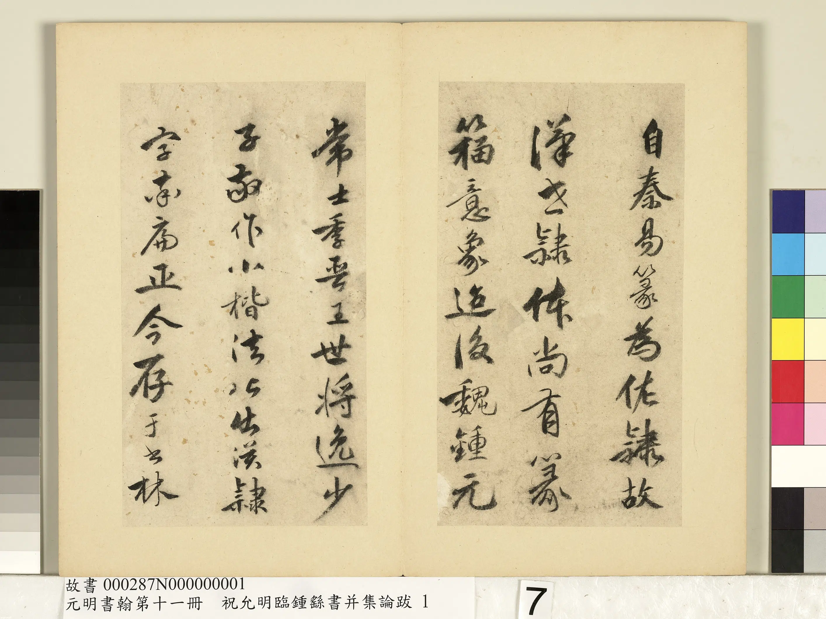 明朝【祝允明】《书钟王书论-元明书翰第十一册》