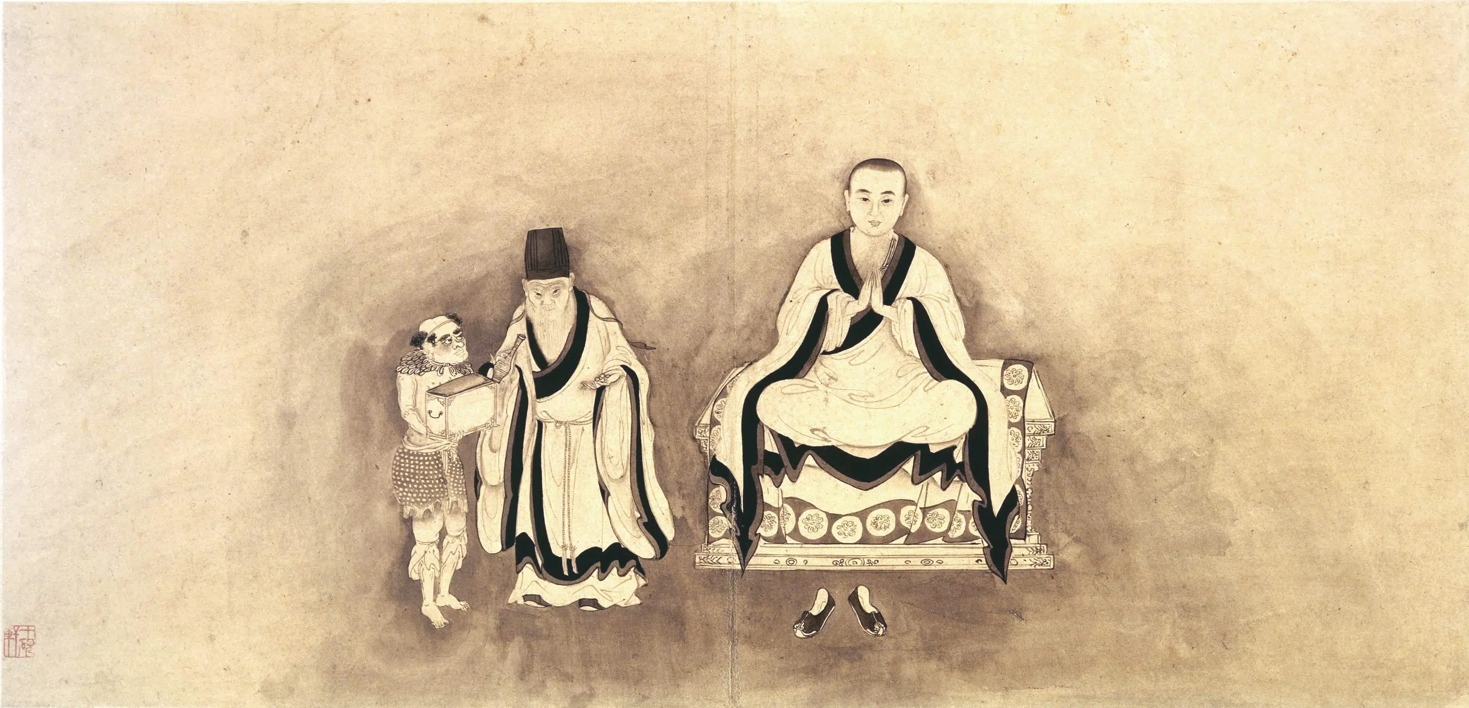 明朝【李麟】《十六罗汉图册(十六开)》 第10张 明朝【李麟】《十六罗汉图册(十六开)》 第10张