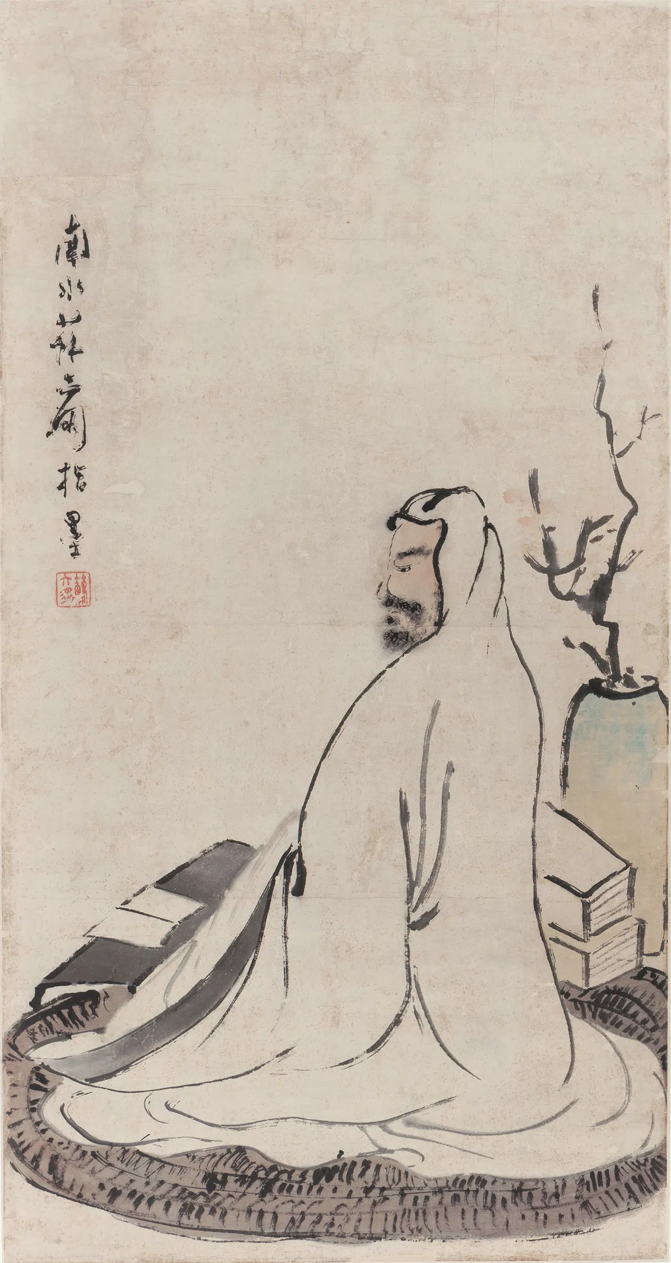 清代【苏六朋】《达摩图轴》