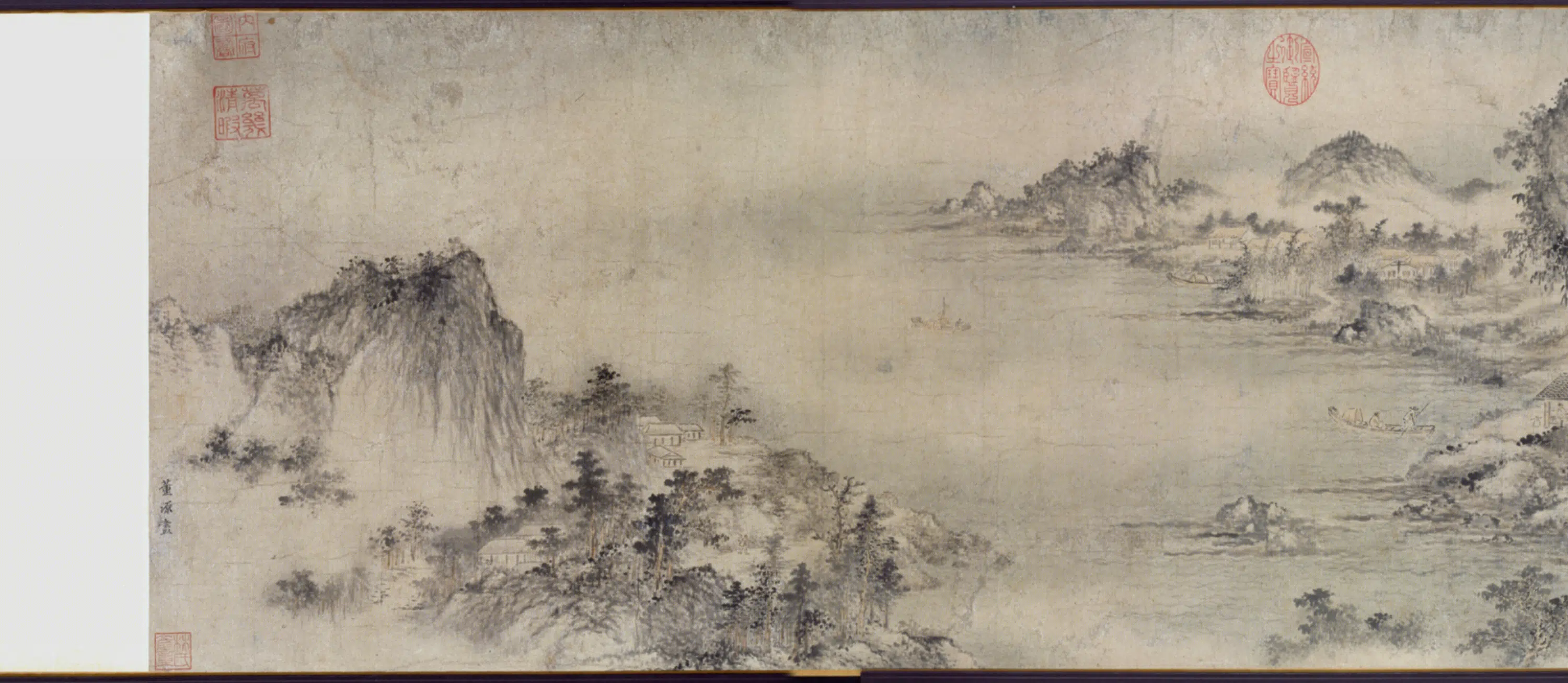 五代十国【董源】《夏山欲雨图卷》 第3张
