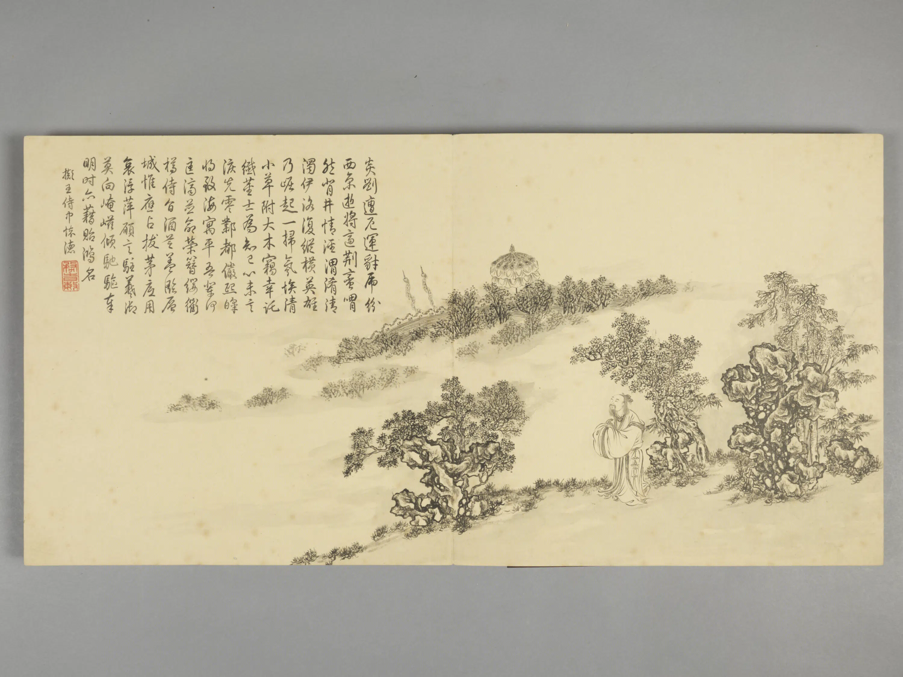 清代【爱新觉罗弘历-乾隆-清高宗】《董邦达画拟古诗意图册(30开)》 第27张 清代【爱新觉罗弘历-乾隆-清高宗】《董邦达画拟古诗意图册(30开)》 第27张