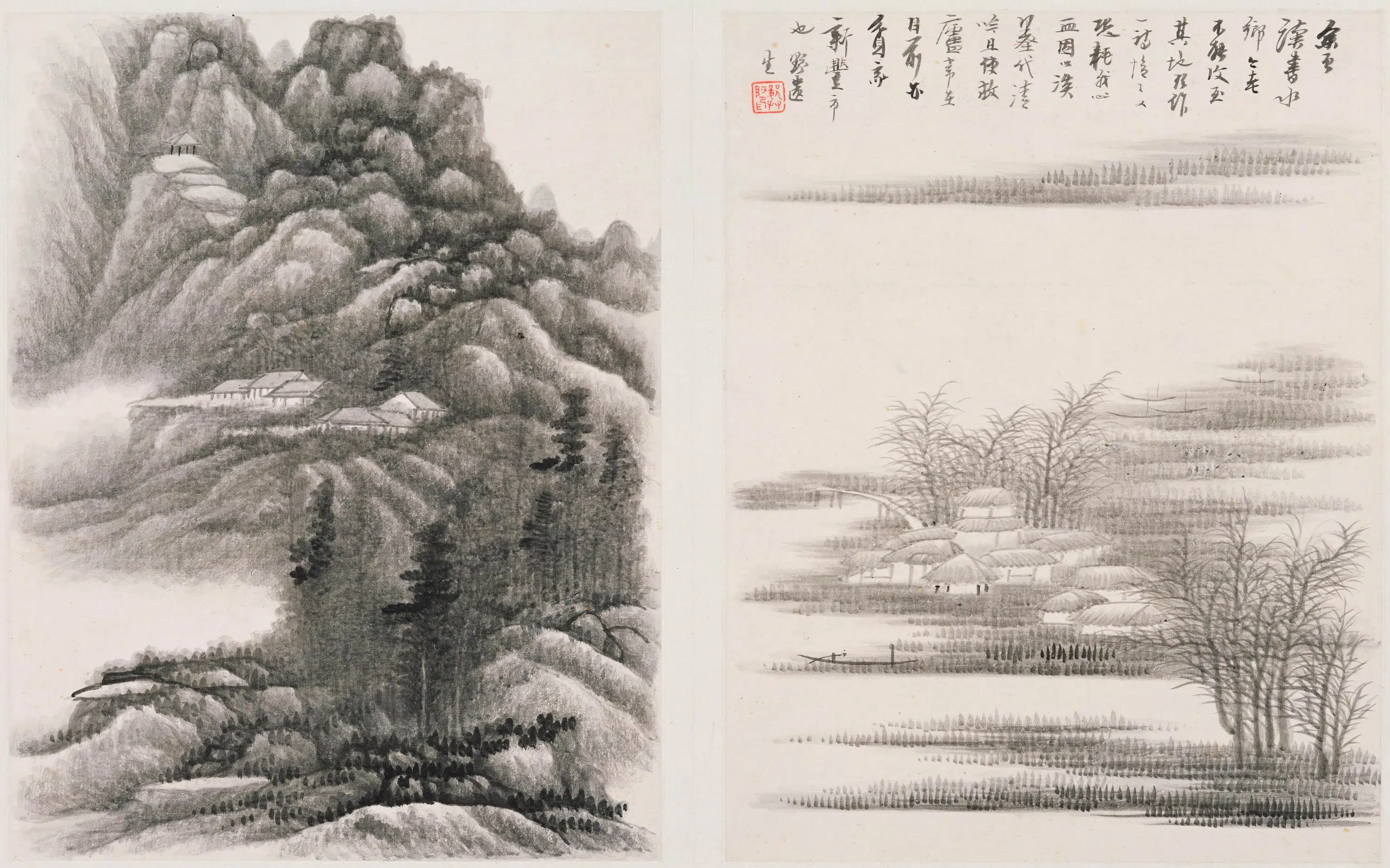 清代【龚贤】《山水图册》 第3张