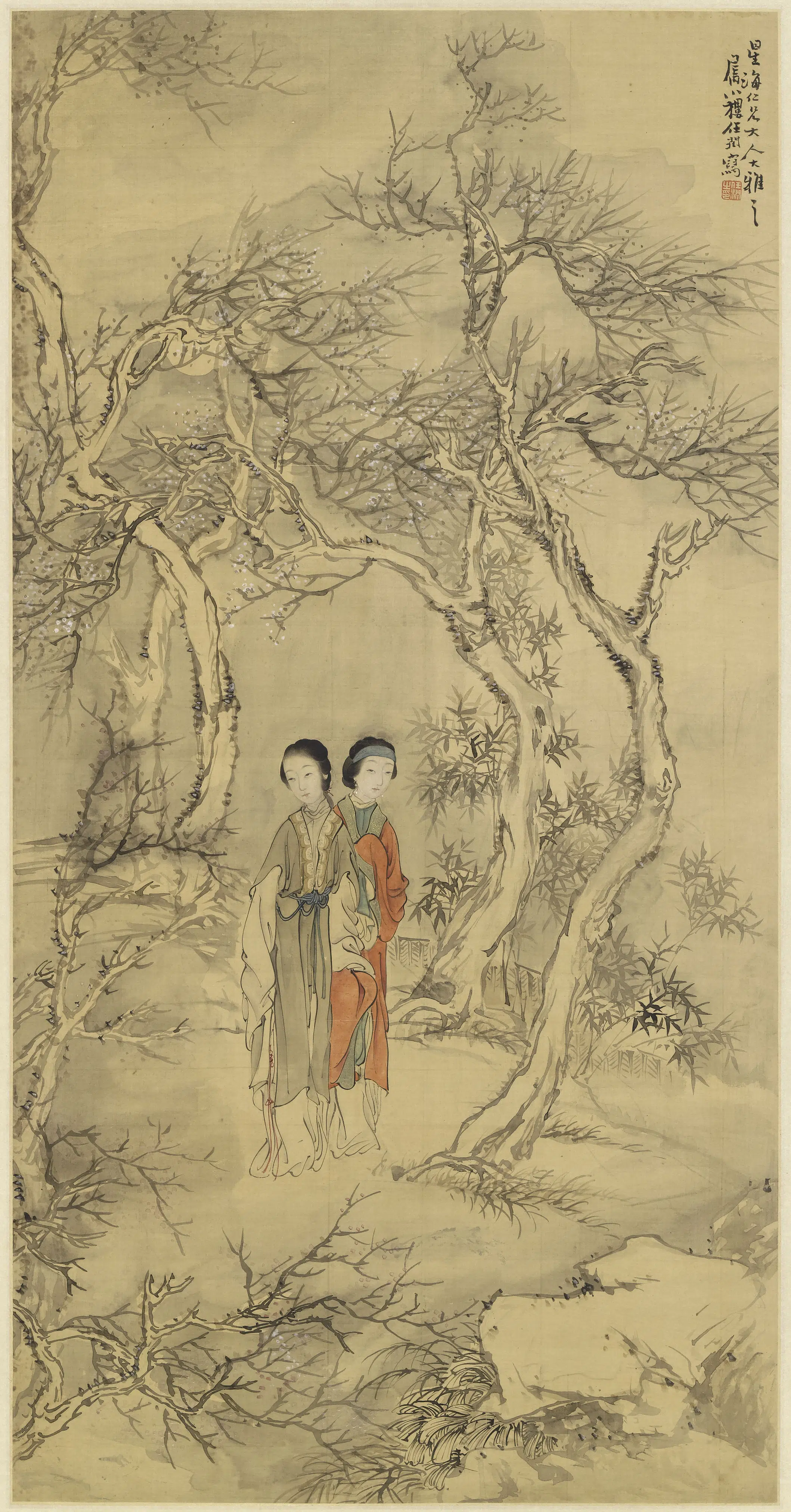 清代【任伯年（任颐）】《仕女图轴-1》