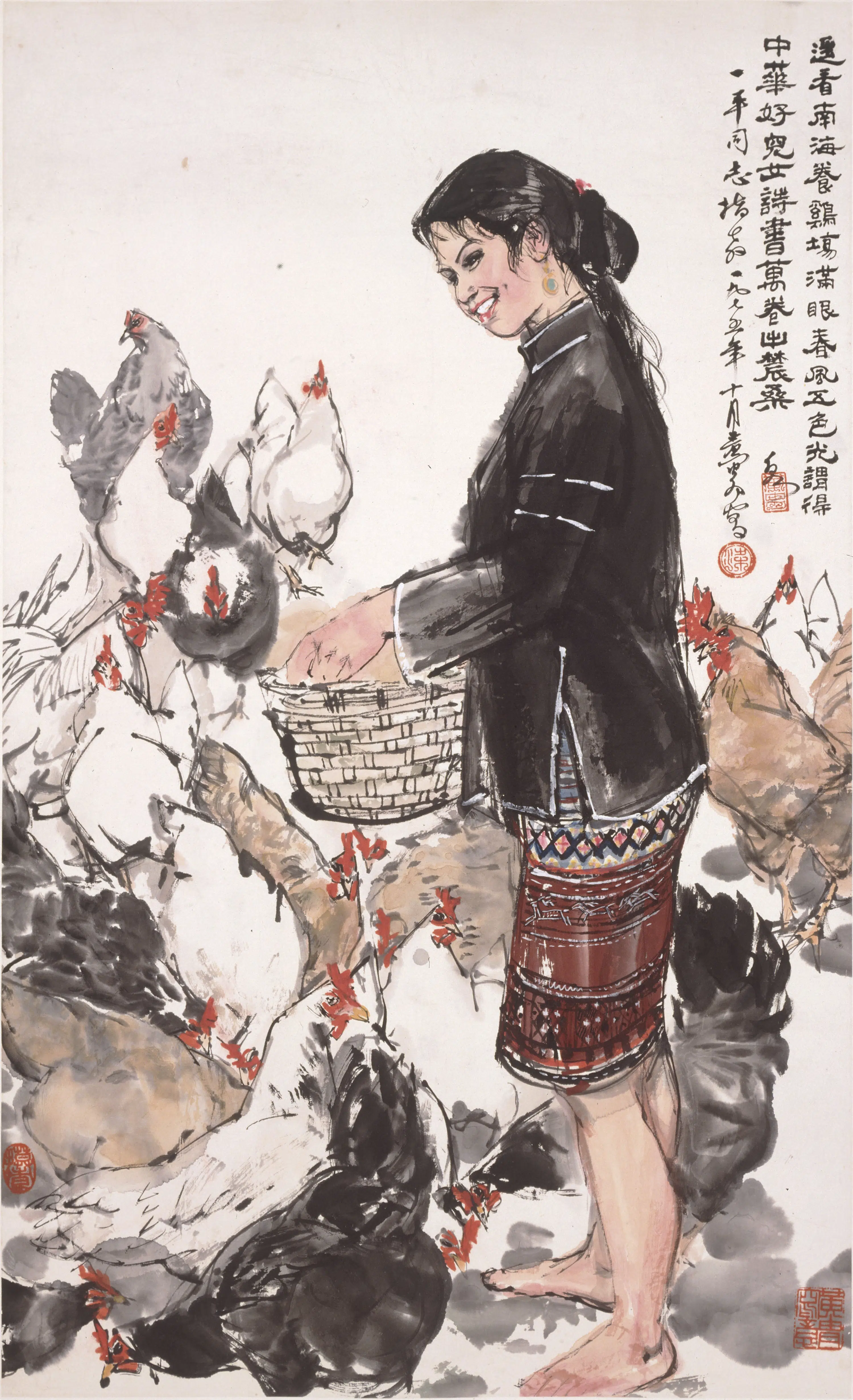近现代【黄胄】《农桑图轴》