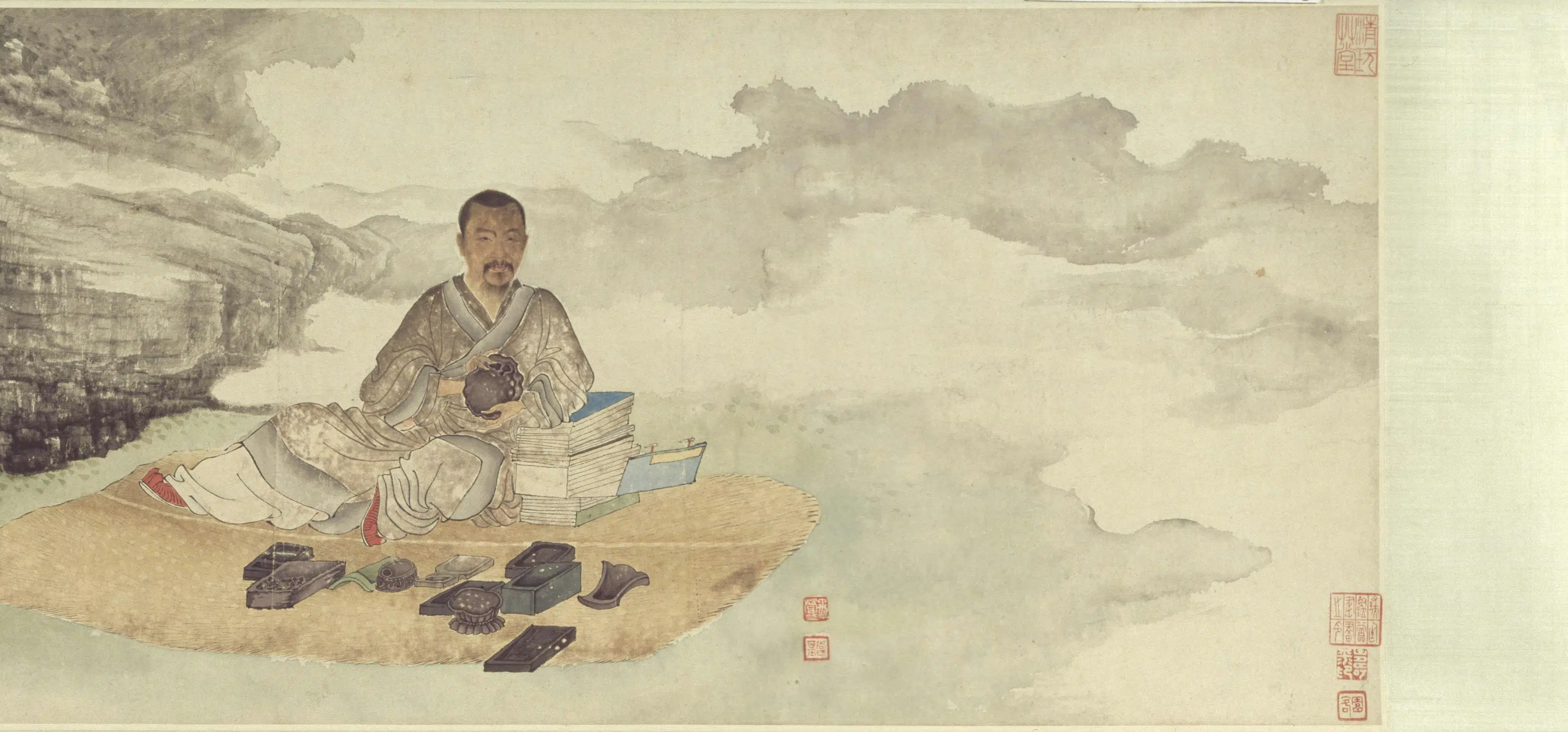 清代【汪懋麟】《禹之鼎恽寿平汪懋麟像卷》 第3张