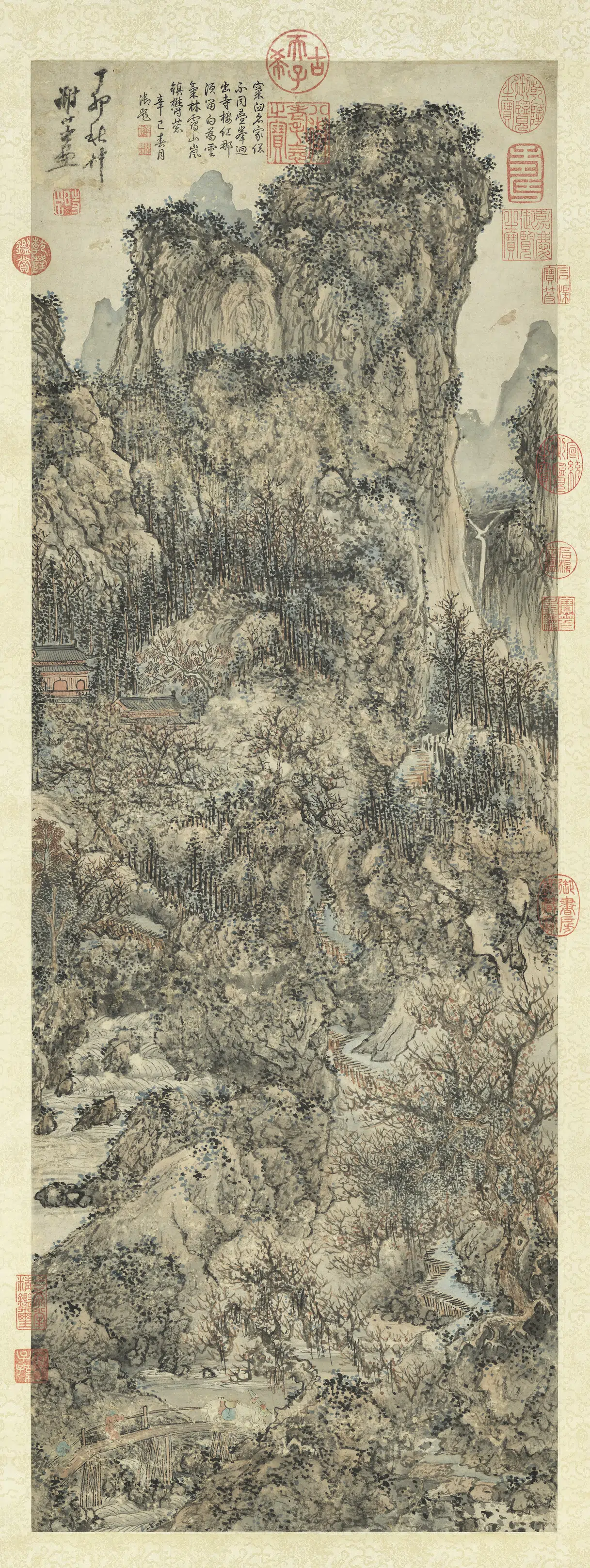 明朝【谢时臣】《画山水图轴》