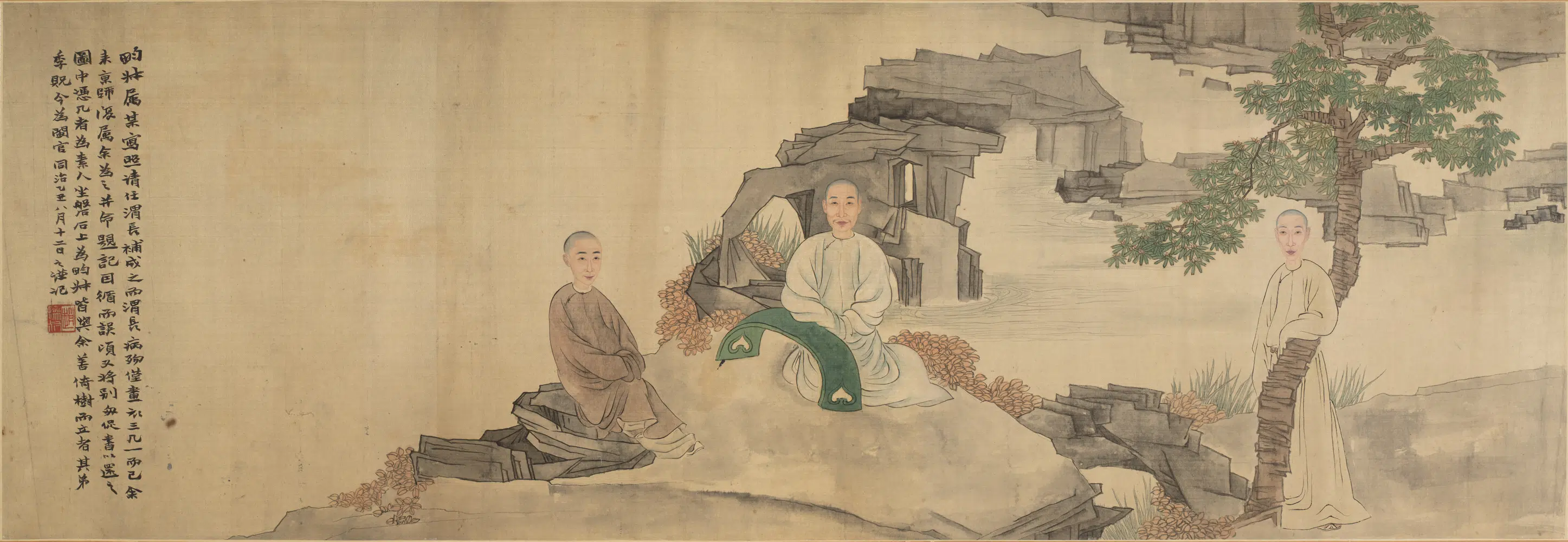 清代【任熊】《赵之谦周星誉周星诒等小像卷》