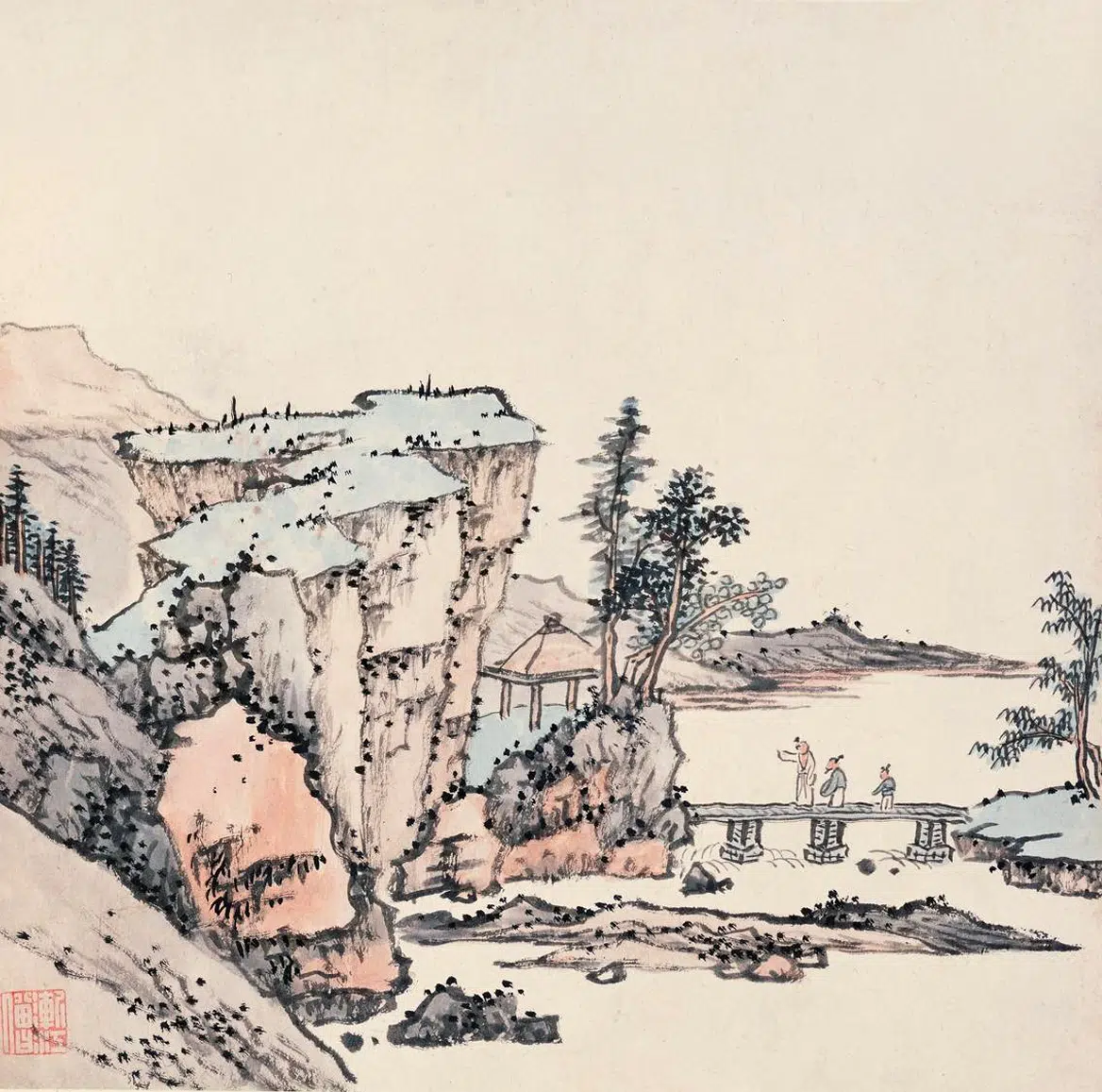 清代【弘仁】《山水册》 第4张