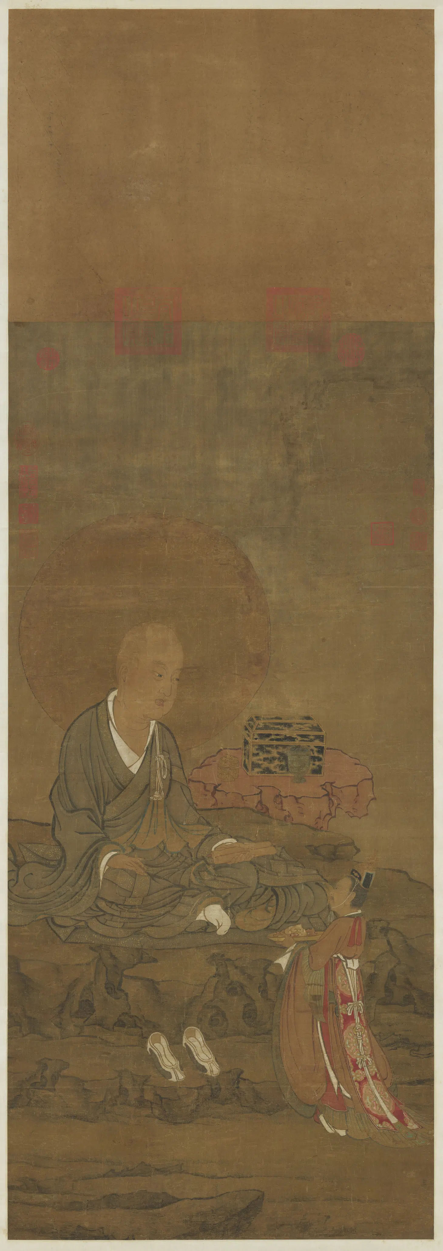 宋代《宋人画十六尊者（五）图轴》