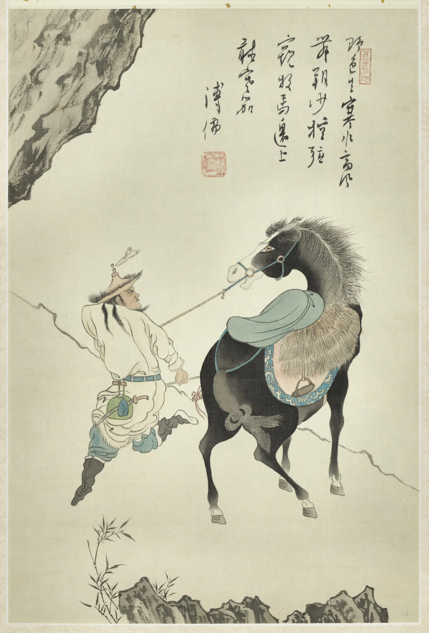 近现代【溥儒（溥心畬）】《鞍马图轴》