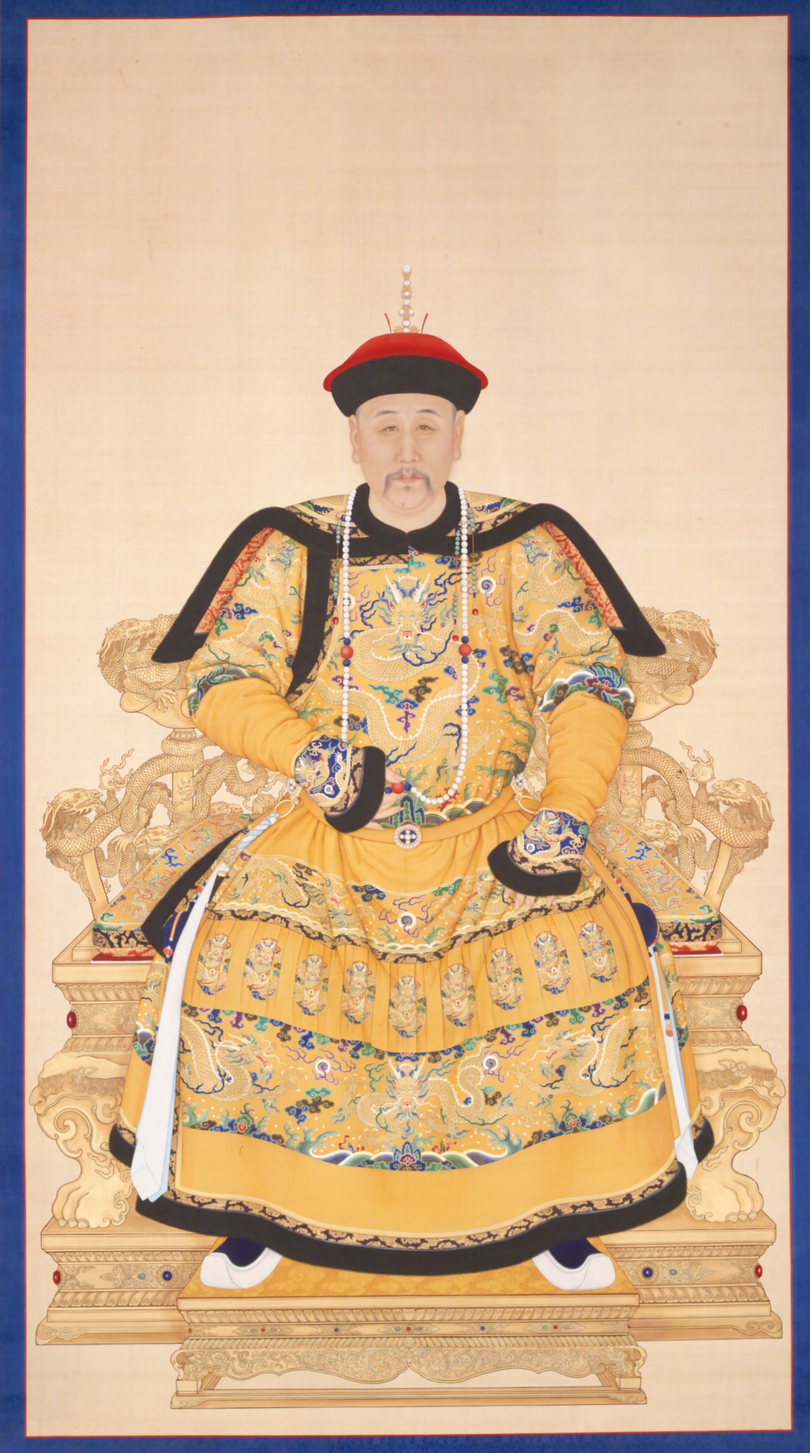 清代【爱新觉罗胤禛-清世宗雍正皇帝】《清人画胤禛朝服像轴-2》