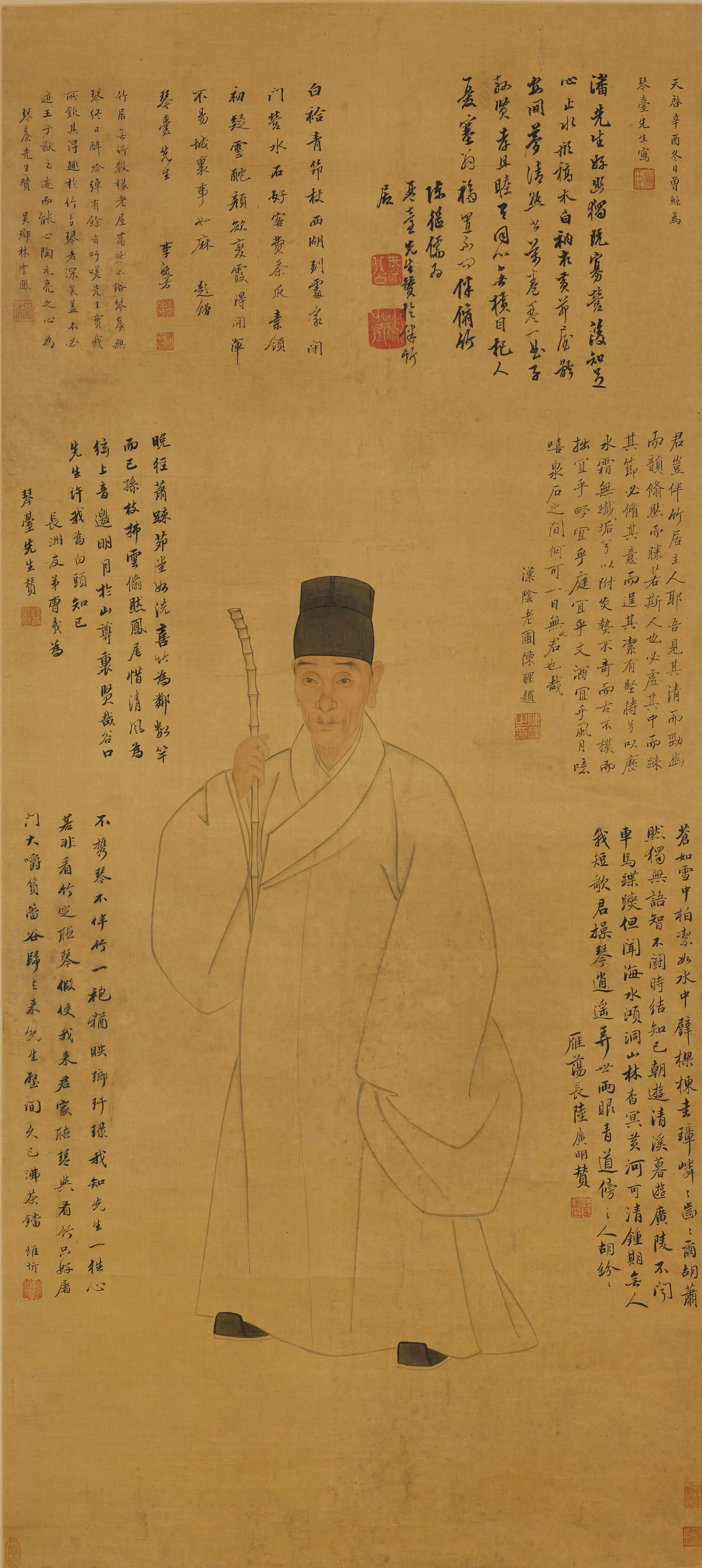 明朝【曾鲸】《潘琴台肖像图轴》 第1张