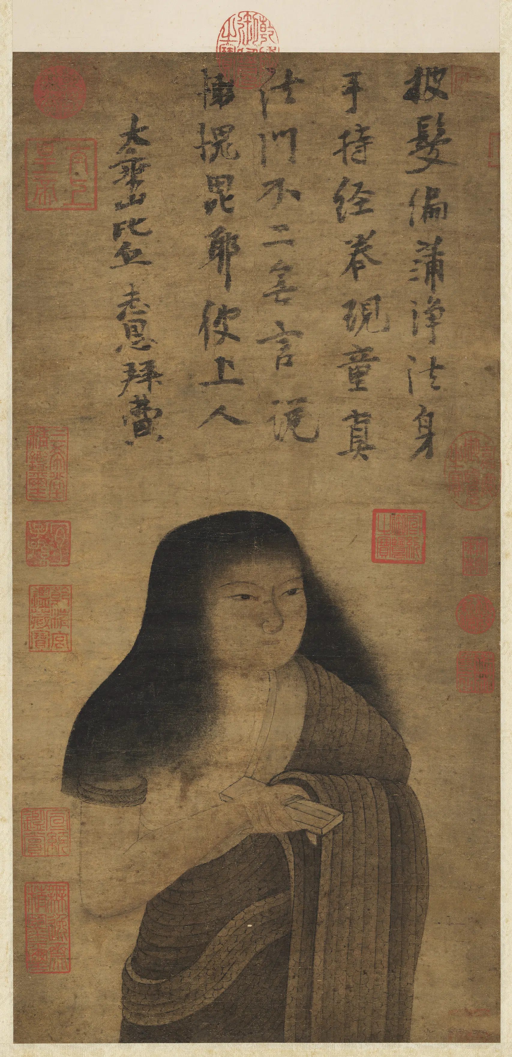 宋代《宋人画童真像图轴》