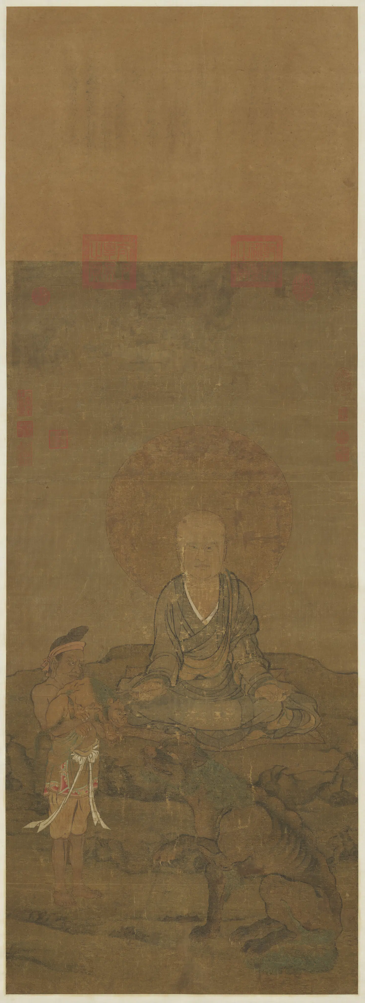 宋代《宋人画十六尊者（十一）图轴》