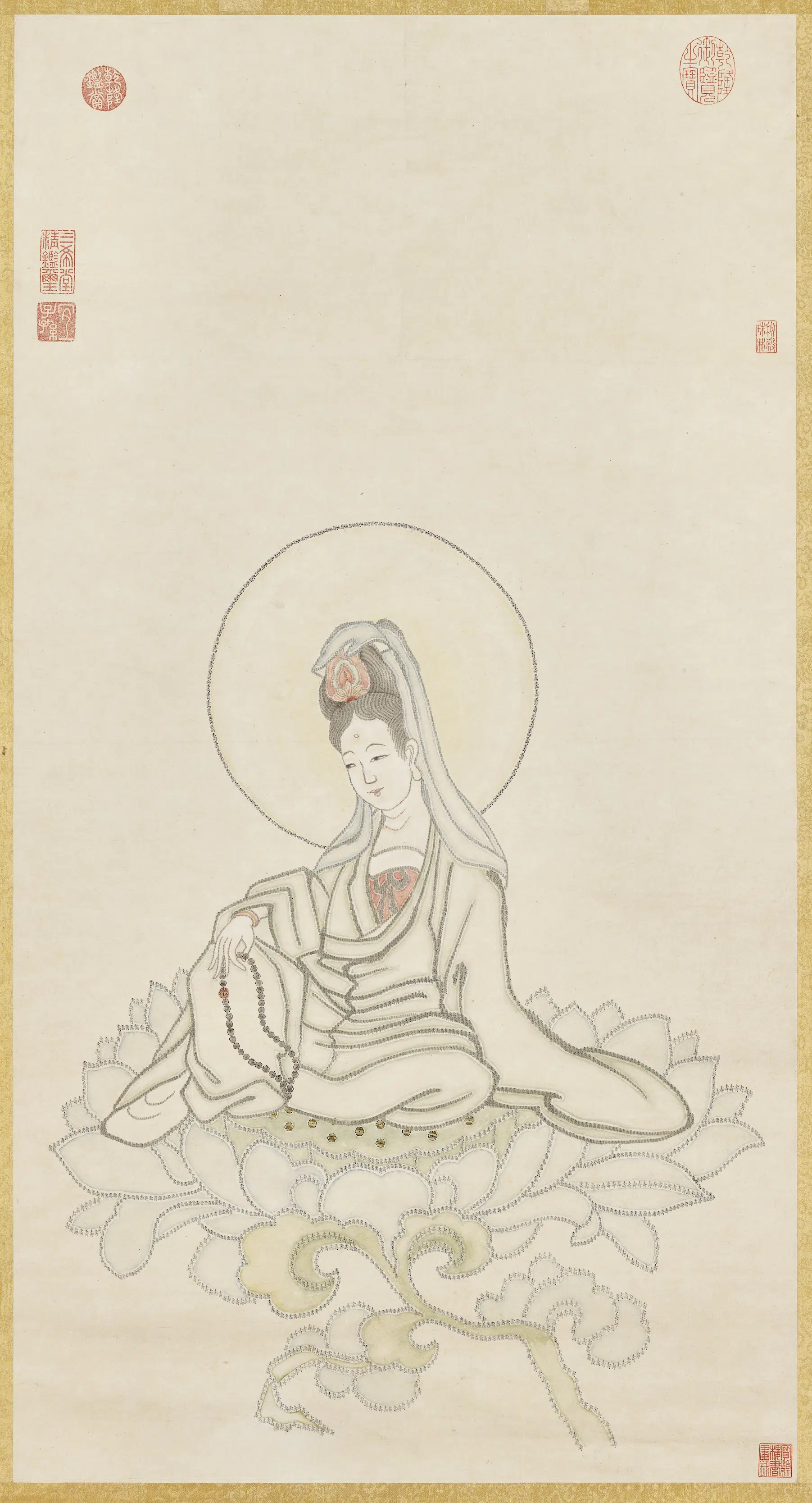 清代【徐扬】《寿字观音图轴》 第1张 清代【徐扬】《寿字观音图轴》 第1张