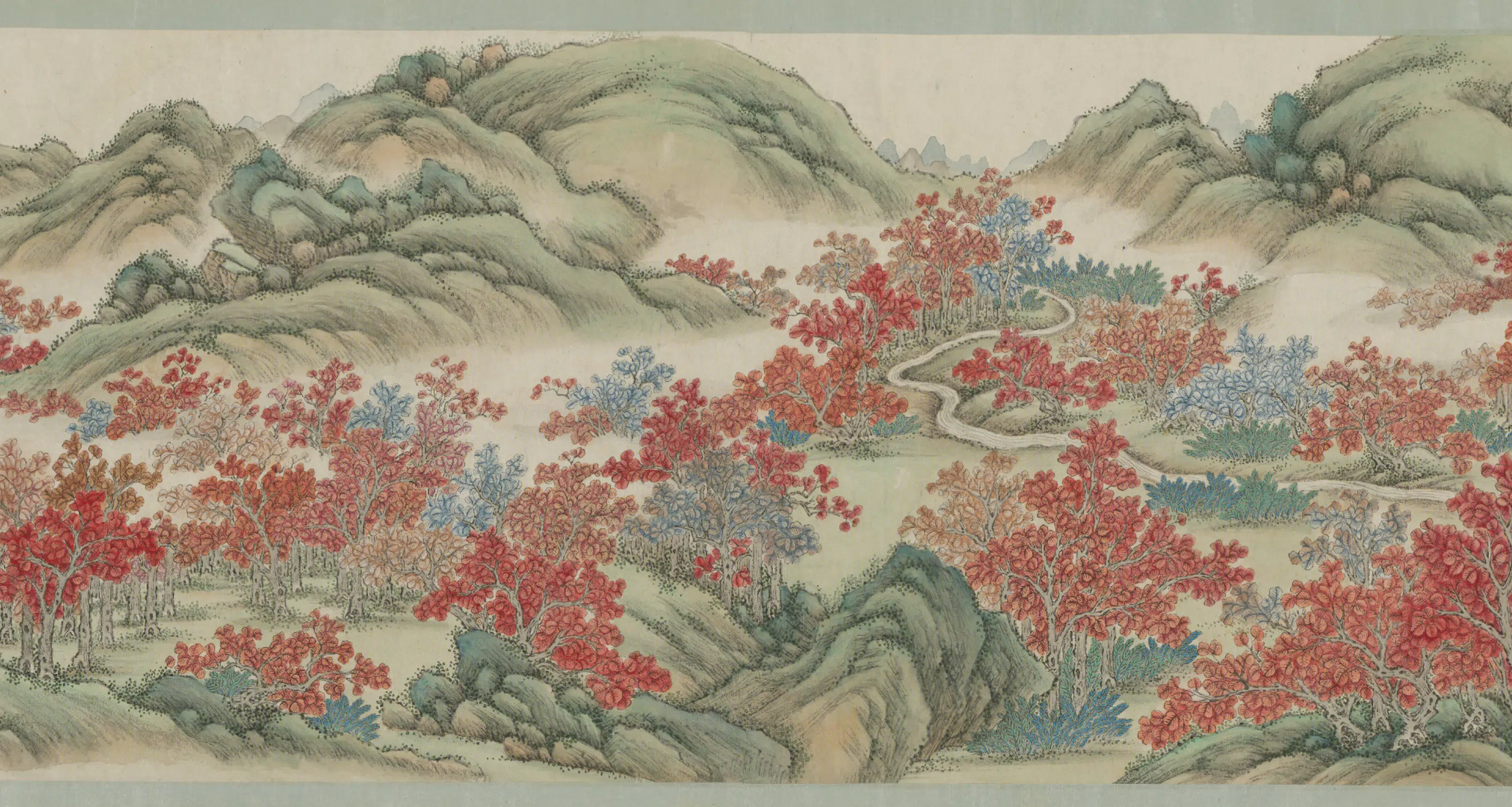清代【关槐】《寒山秋色图卷》 第2张
