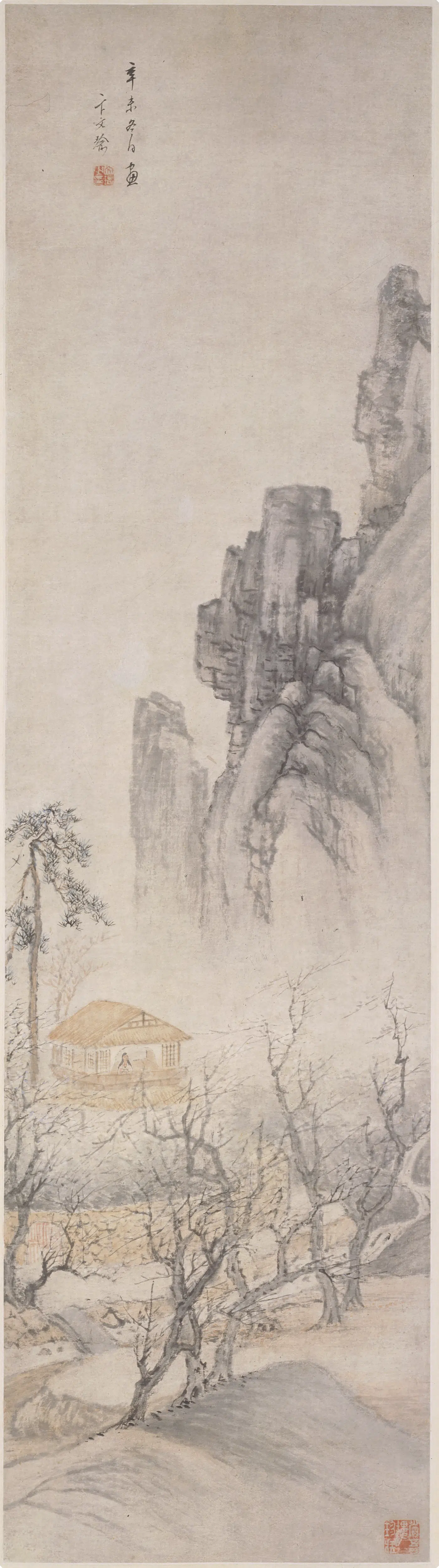 明朝【卞文瑜】《赏梅图轴》