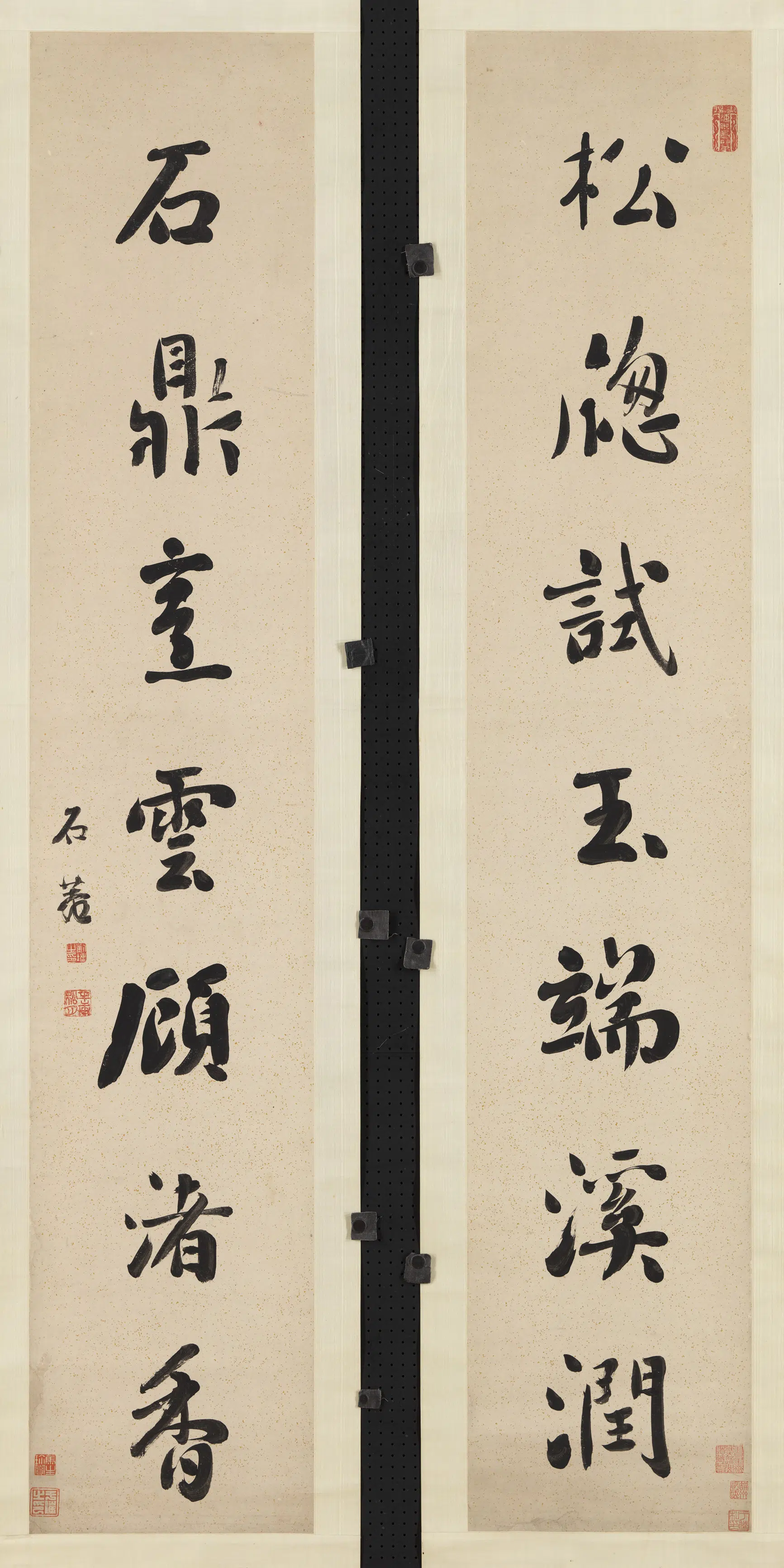 清代【刘墉】《行楷书七言联图轴-2》