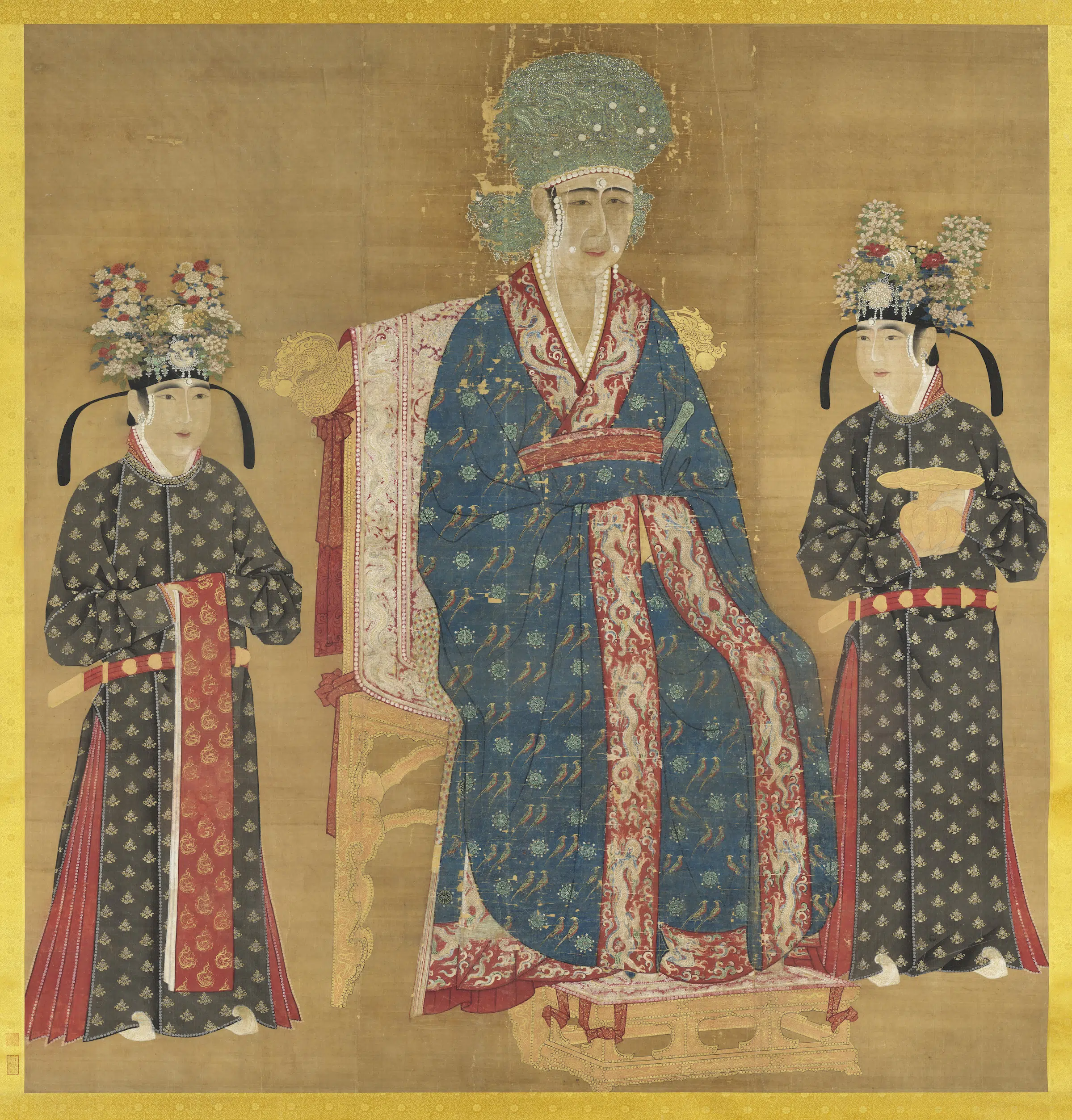 宋代《宋仁宗后坐像图轴》
