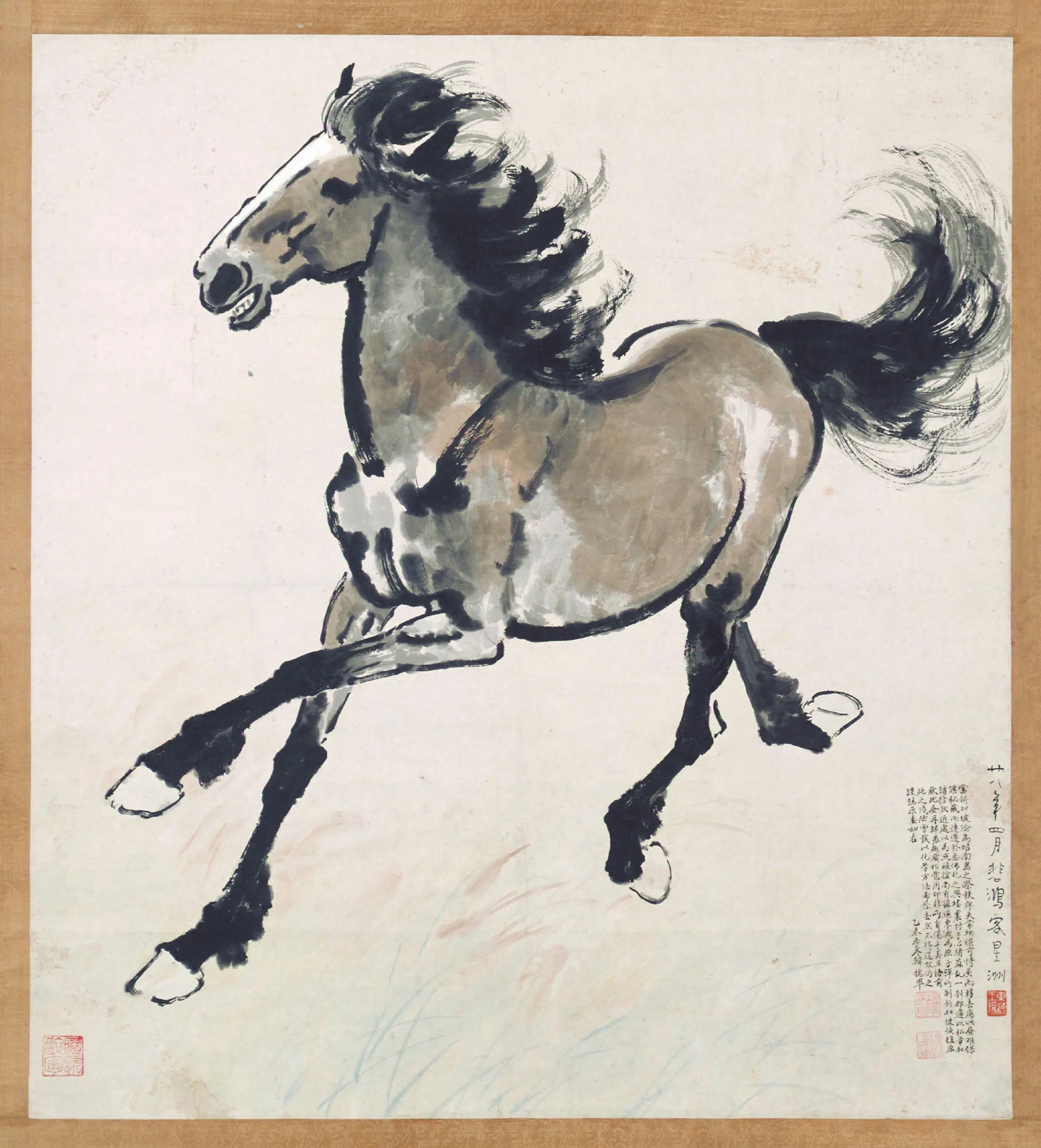 近现代【徐悲鸿】《骋马图轴》