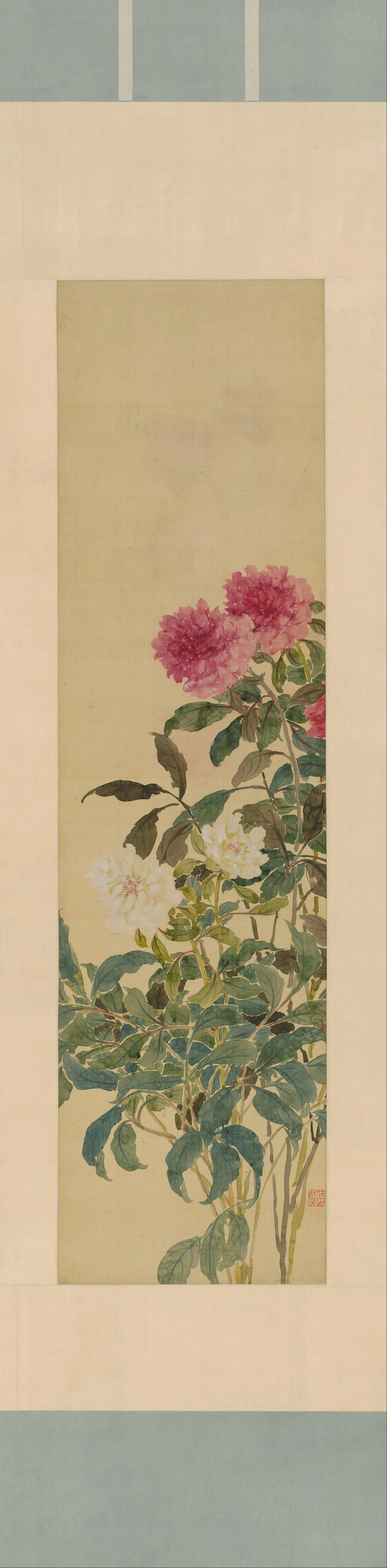 清代【任熊】《花卉四条屏-1》 第4张 清代【任熊】《花卉四条屏-1》 第4张