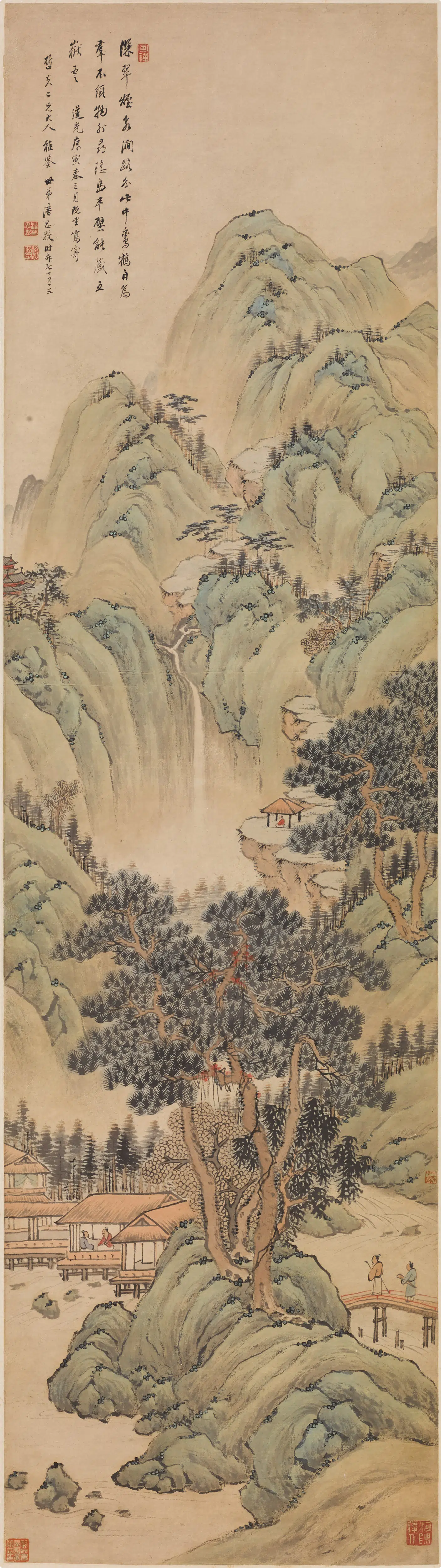 清代【潘思牧】《山水图轴》