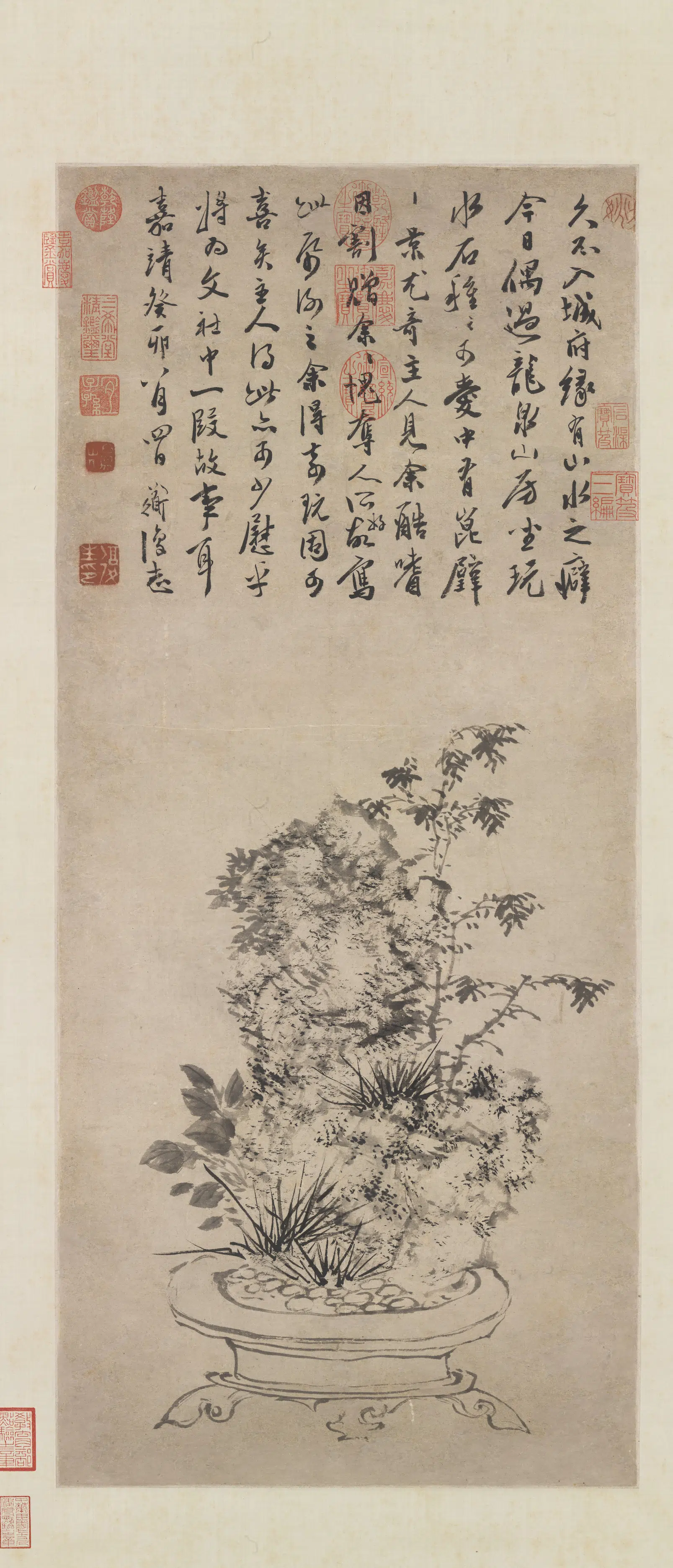 明朝【陈淳（道复）】《昆璧图轴》