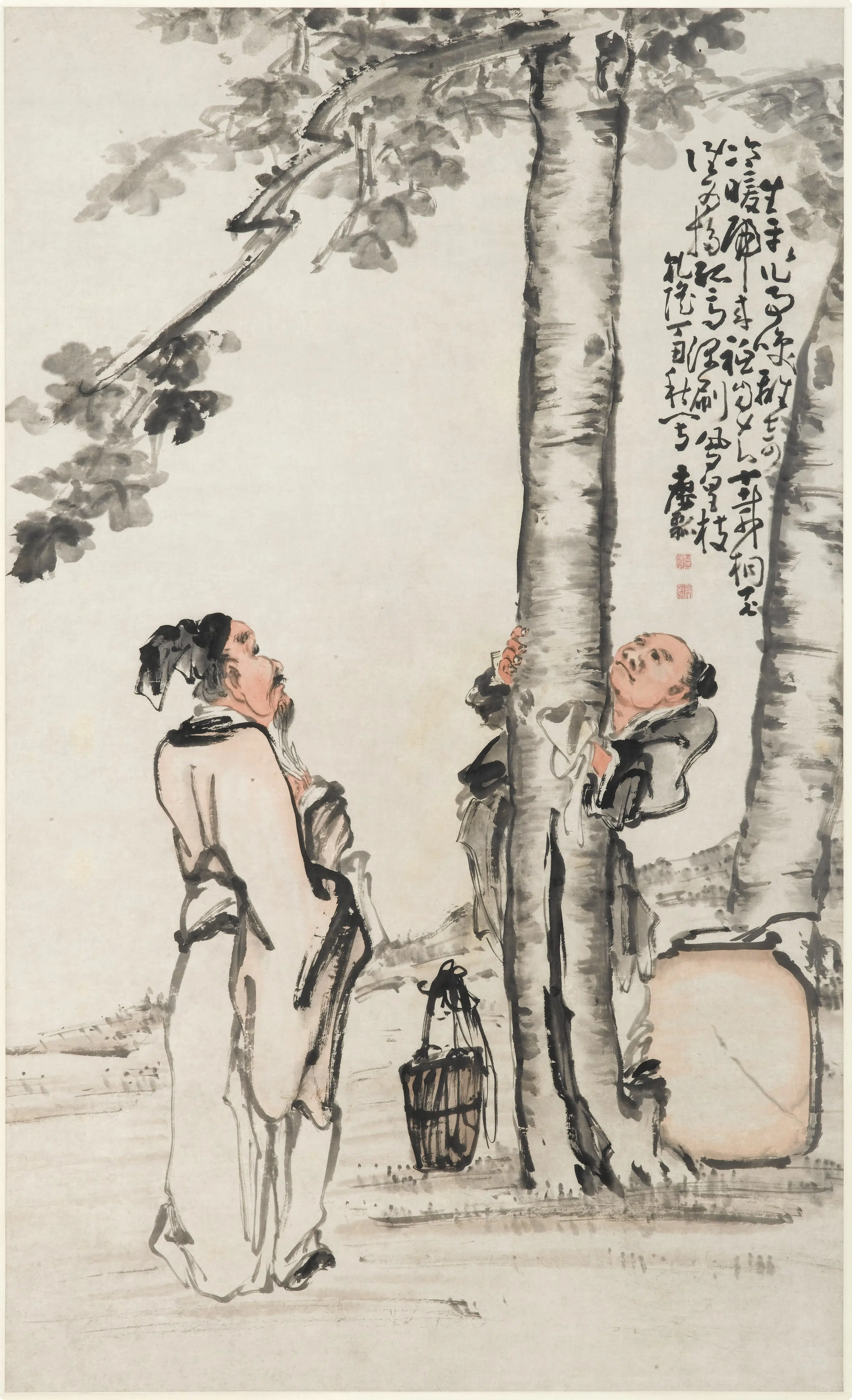 清代【黄慎】《洗桐图轴》