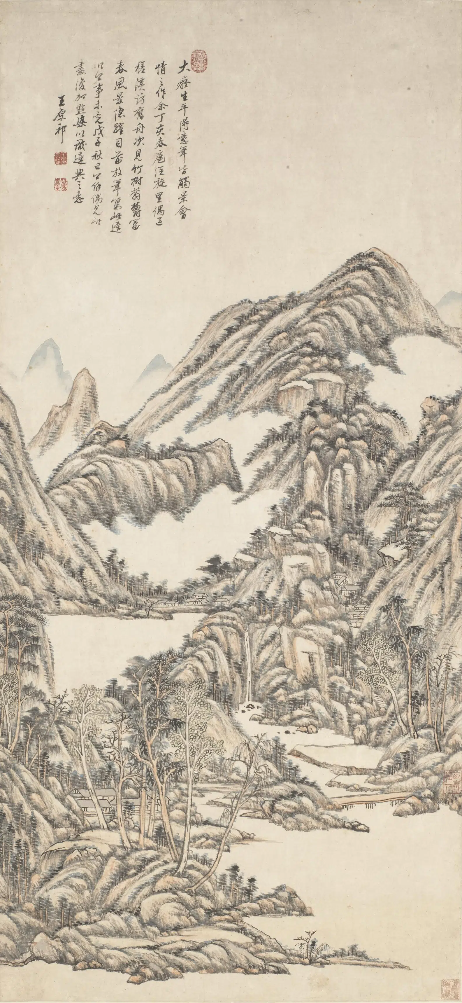 清代【王原祁】《仿黄公望富春山居图轴》