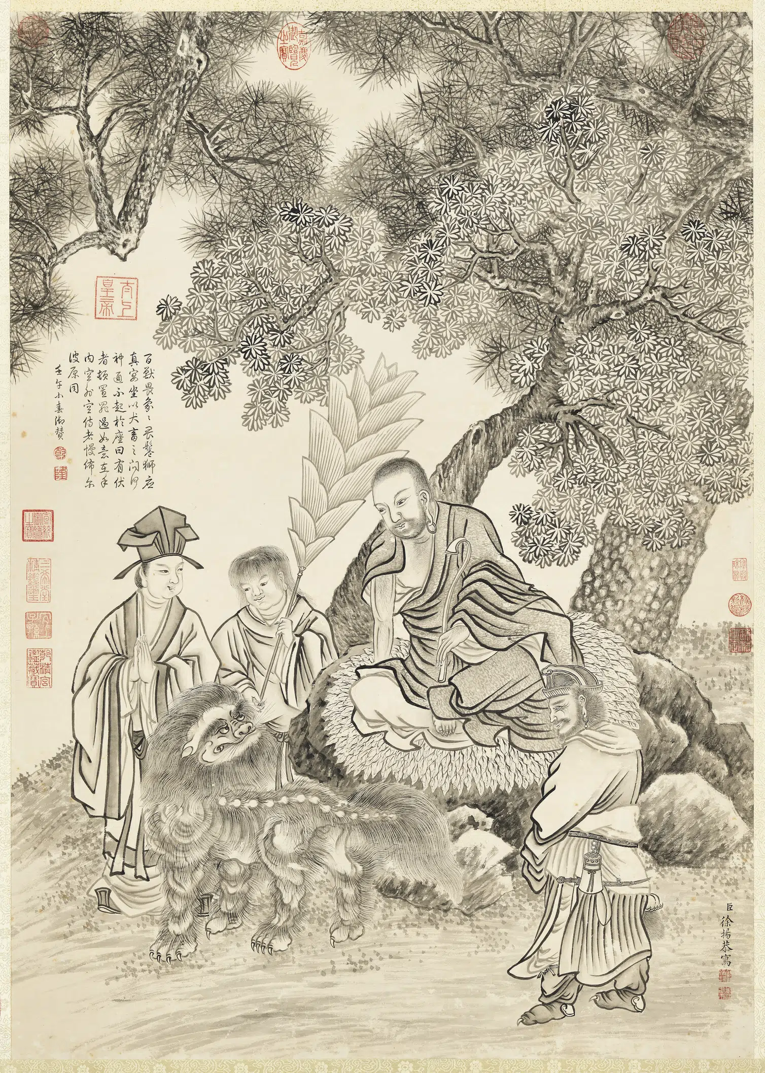 清代【徐扬】《画应真图轴》 第1张