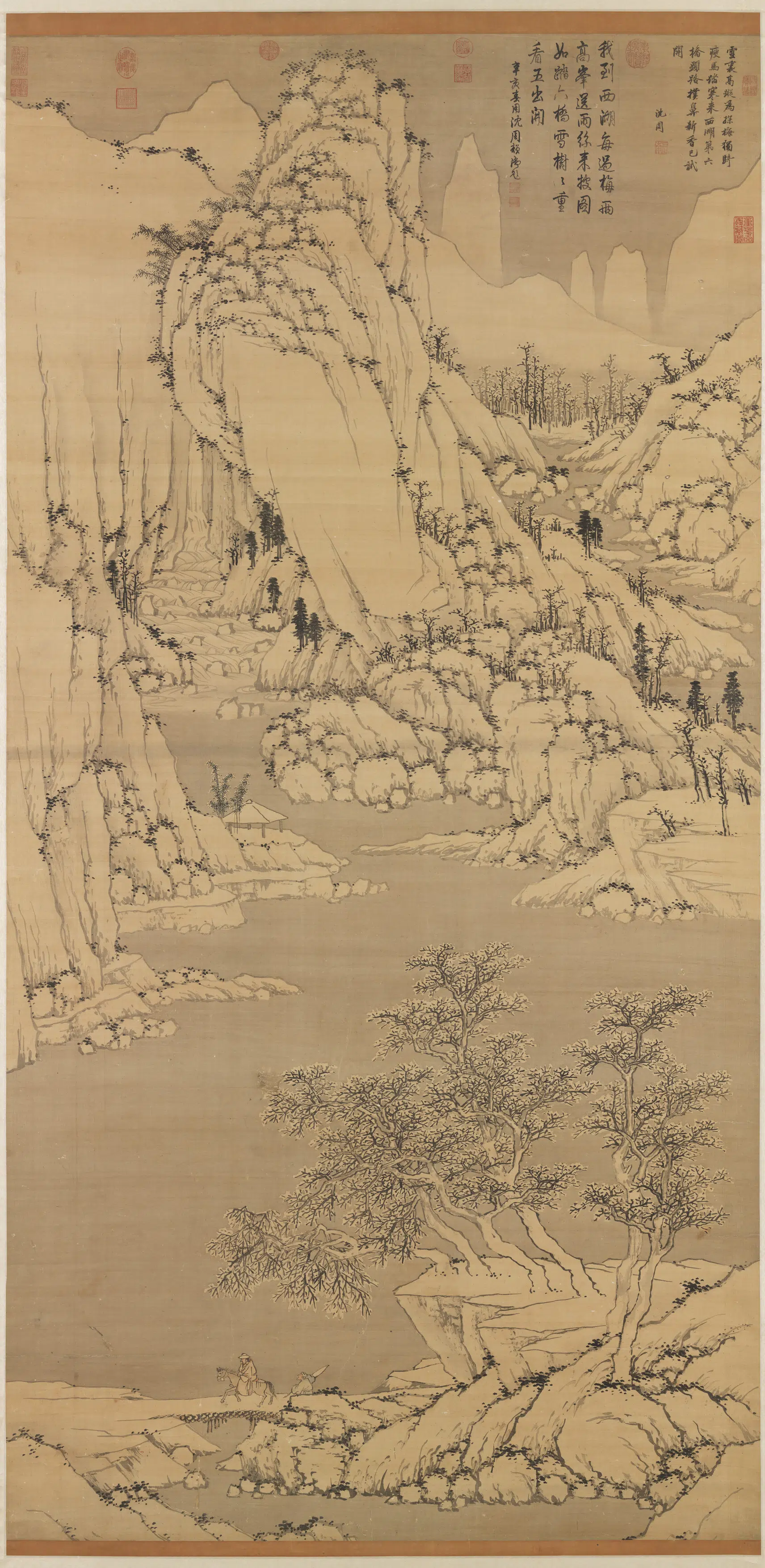明朝【沈周】《画雪景图轴》