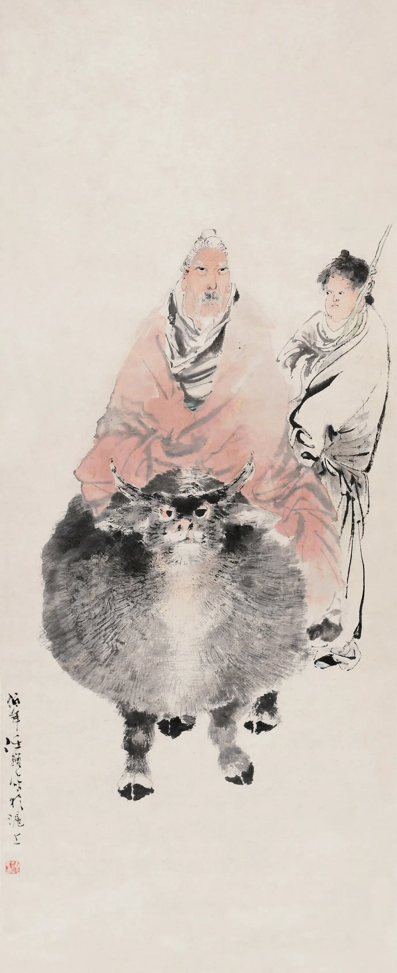 近代【任伯年（任颐）】《老子骑牛图》 第1张