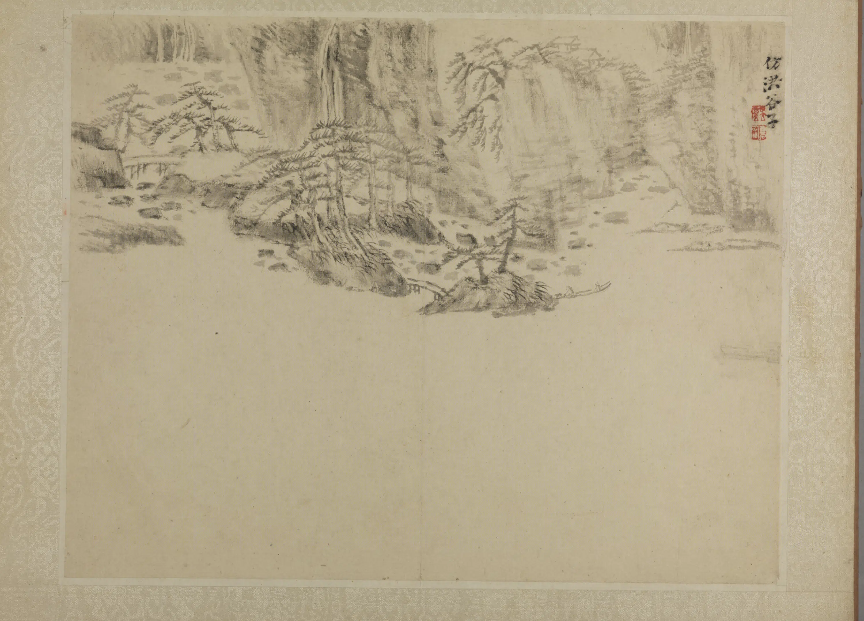 清代【吴麐】《仿古山水册》 第11张