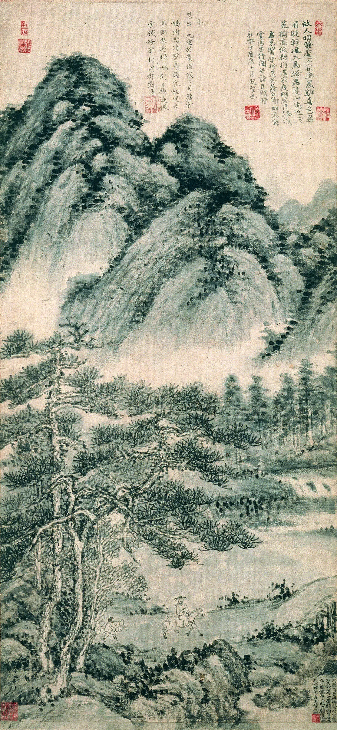 明朝【谢缙（谢晋）】《云阳早行图轴》 第1张