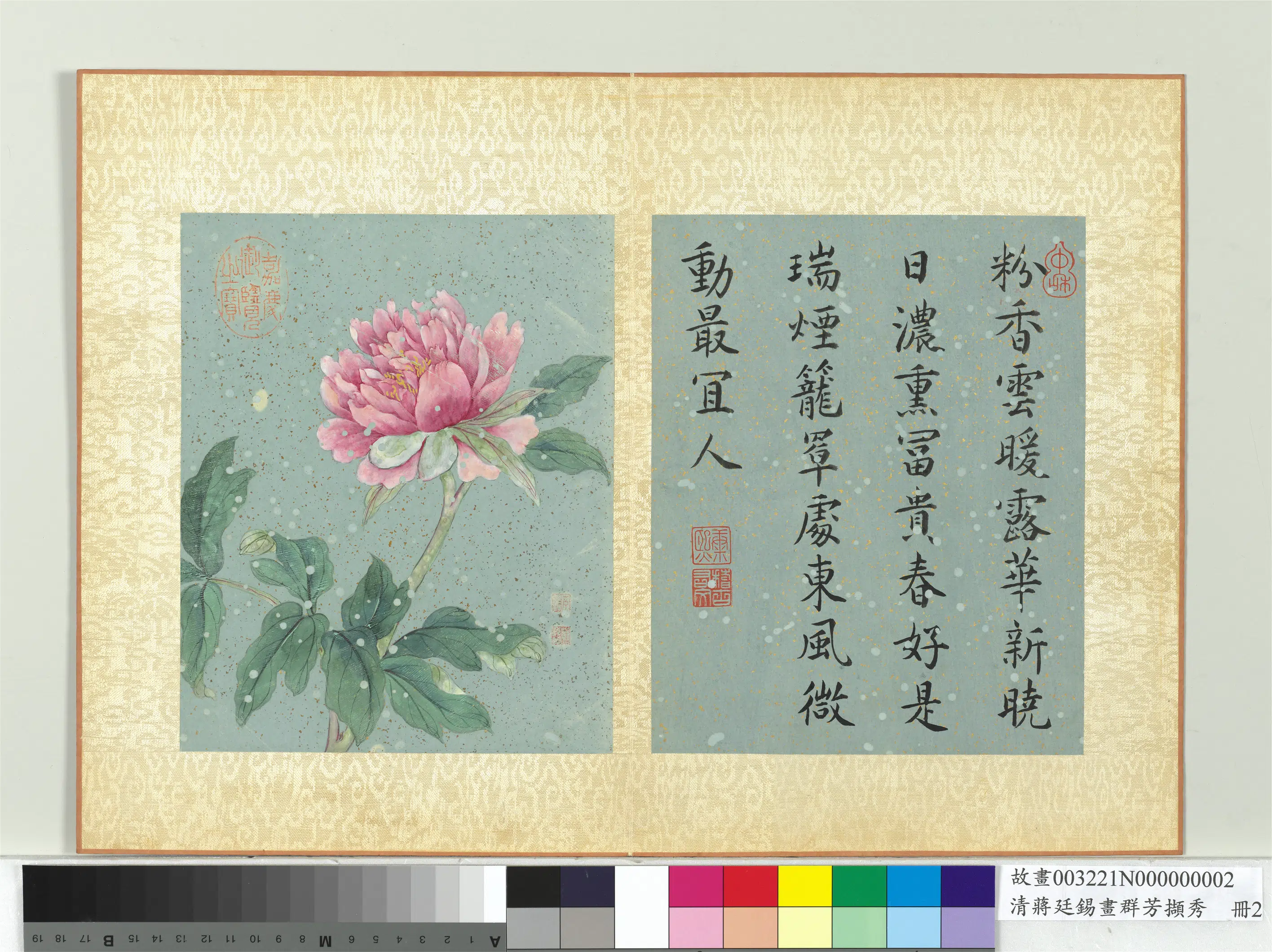 清代【蒋廷锡】《画群芳撷秀册-牡丹》 第1张 清代【蒋廷锡】《画群芳撷秀册-牡丹》 第1张