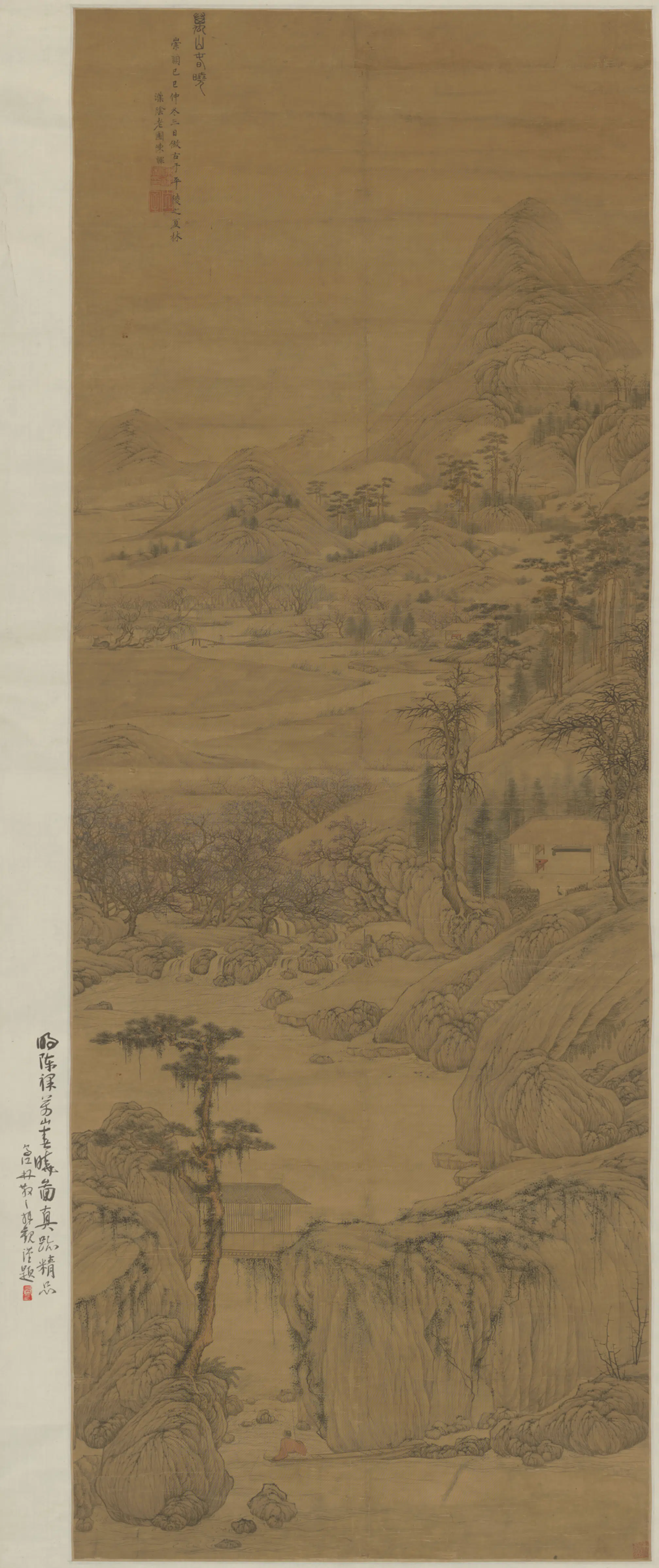 明朝【陈祼裸】《万山春晓轴》