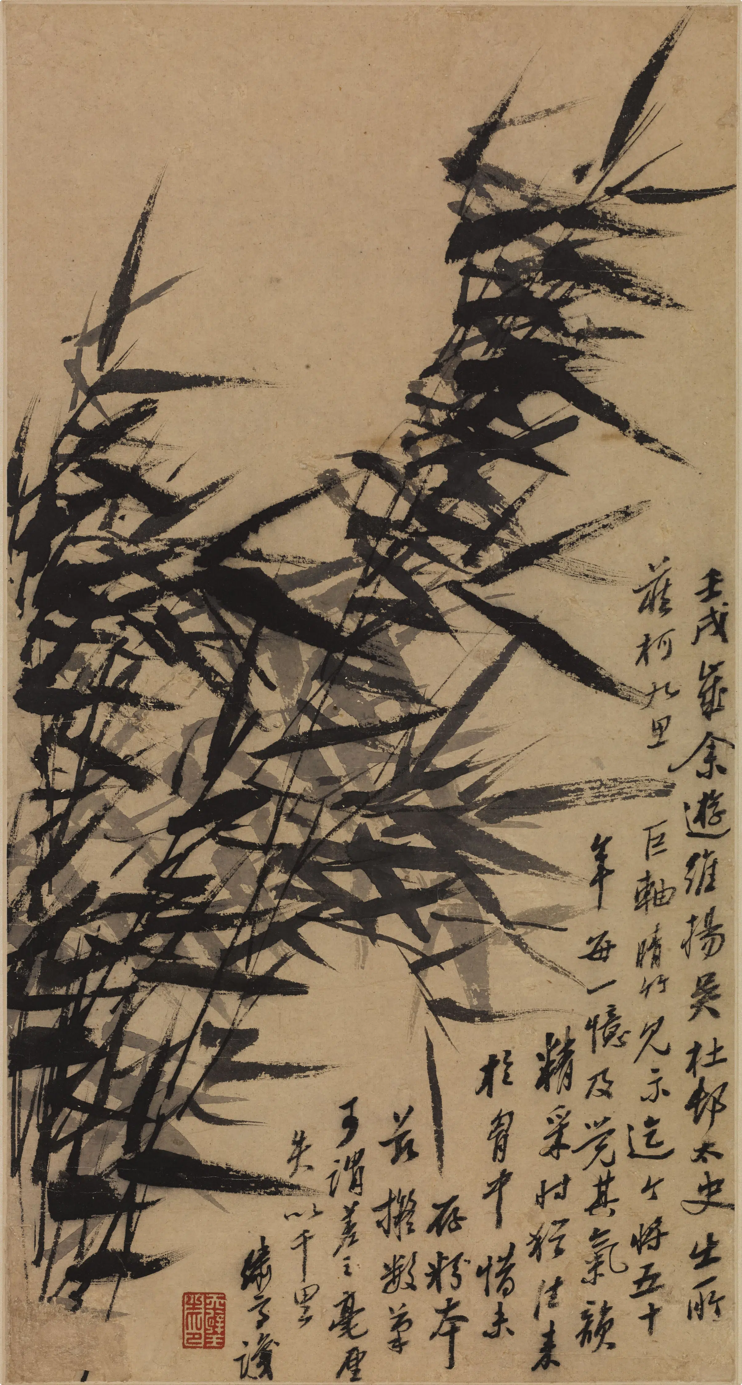 清代【杨天壁】《墨竹图轴》