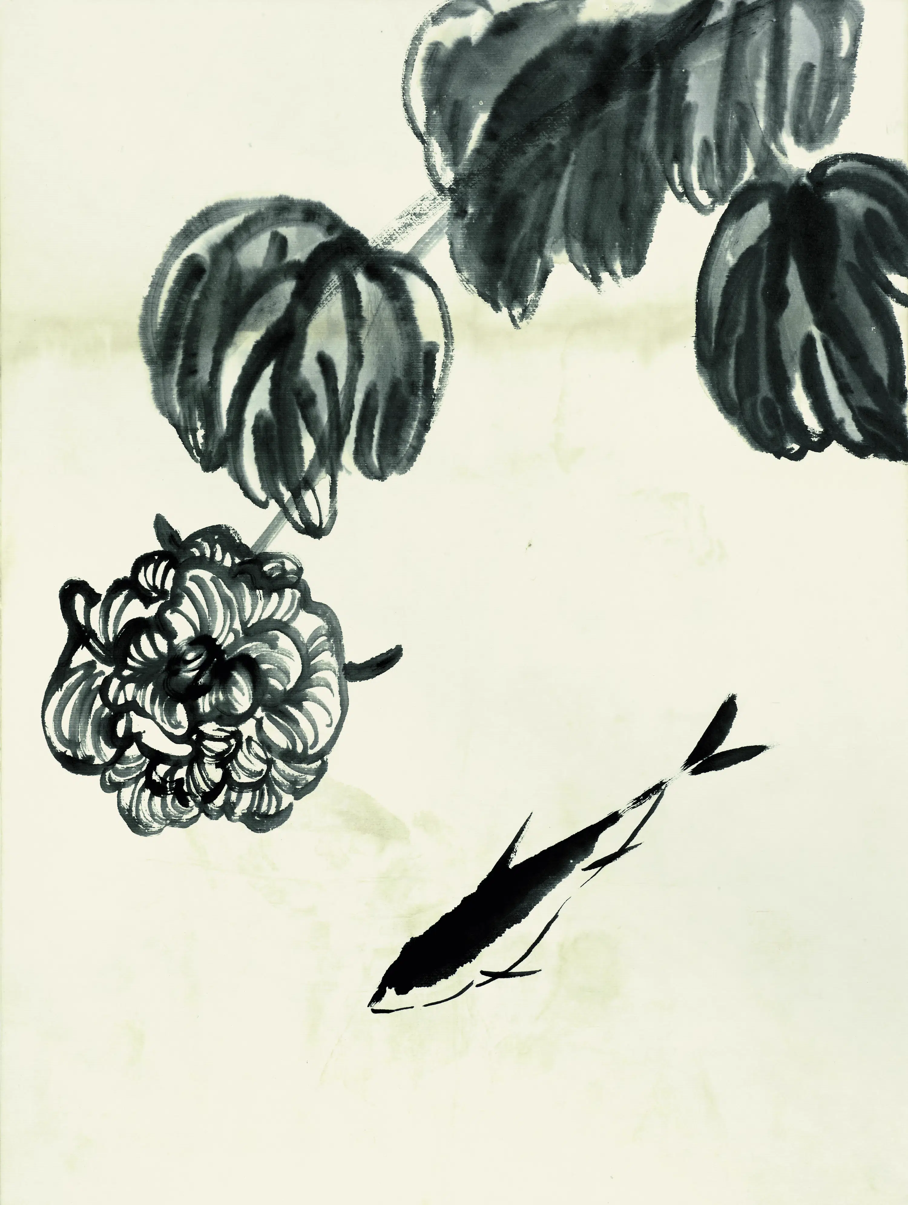 近现代【齐白石】《鱼虾册页之芙蓉游鱼》