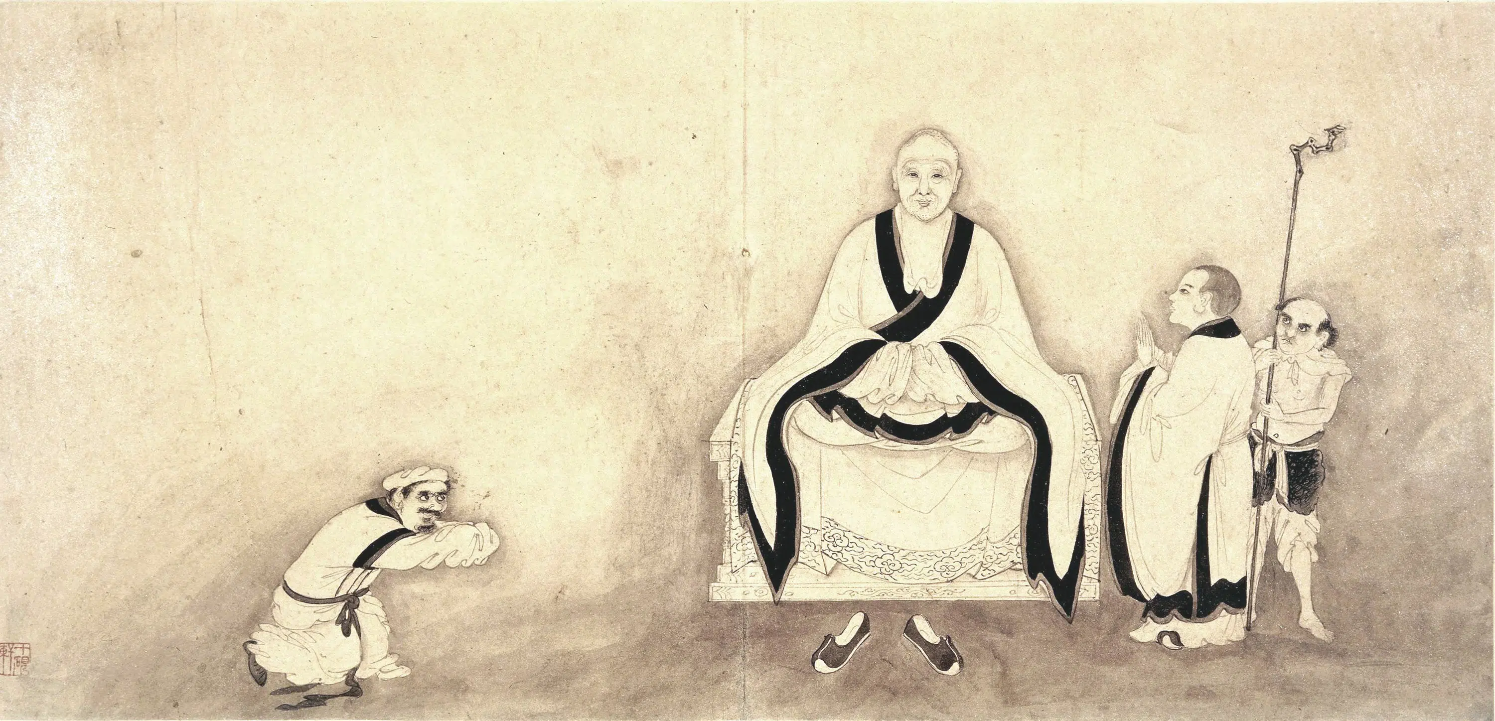 明朝【李麟】《十六罗汉图册(十六开)》 第8张 明朝【李麟】《十六罗汉图册(十六开)》 第8张