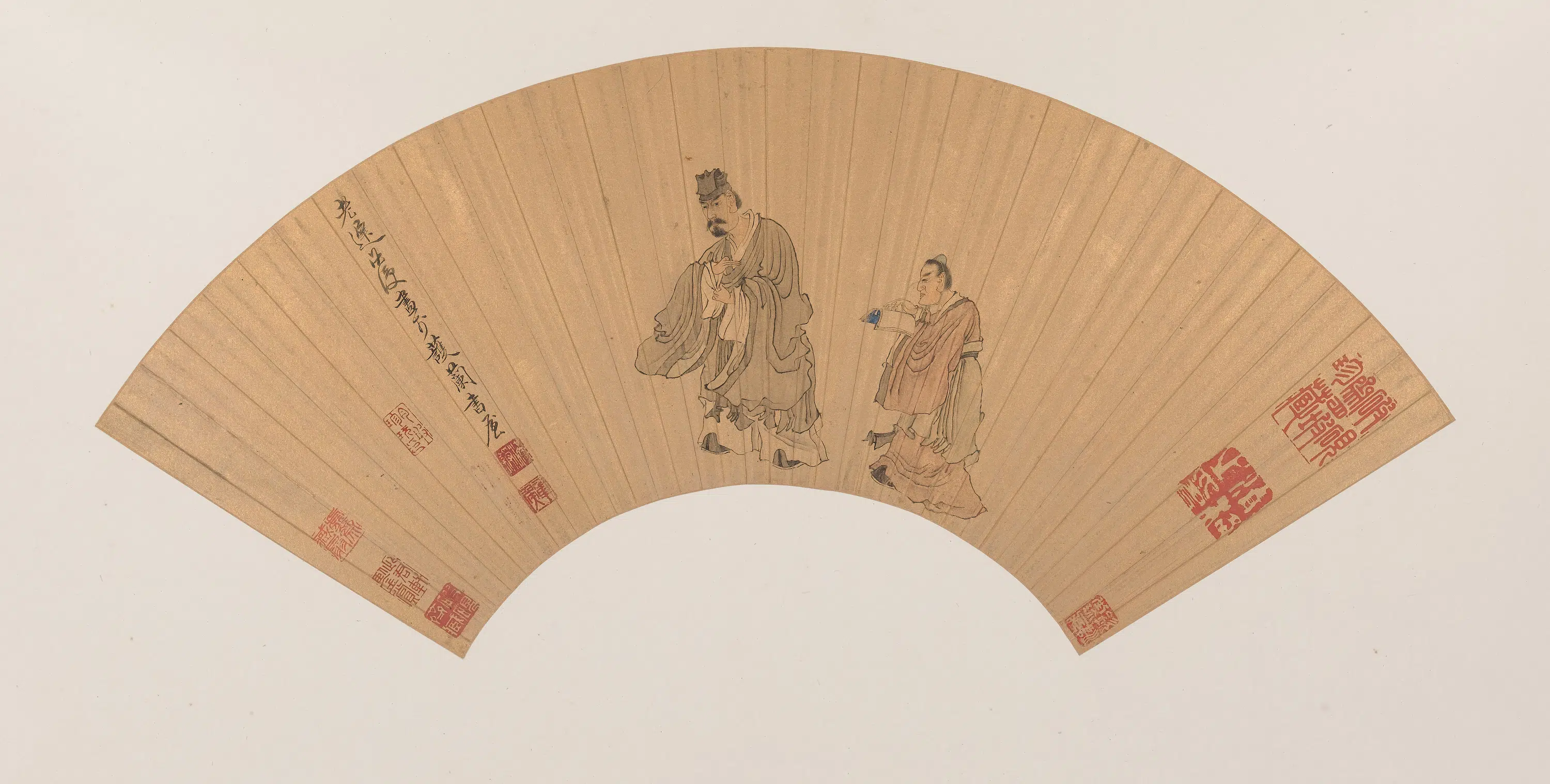 明朝【陈洪绶】《人物山水扇册》