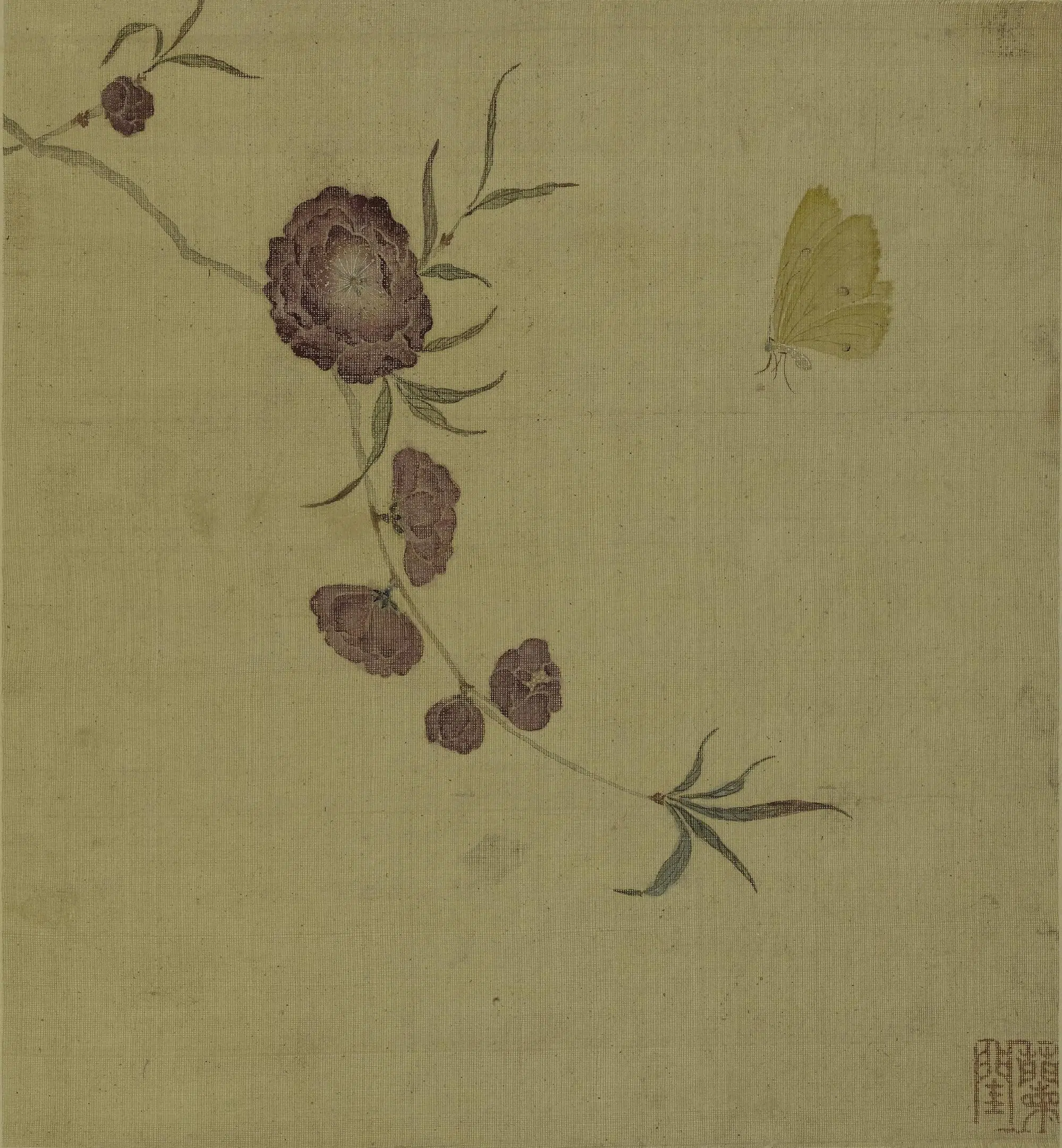 明朝【文俶】《花鸟草虫图册（八开）》 第8张