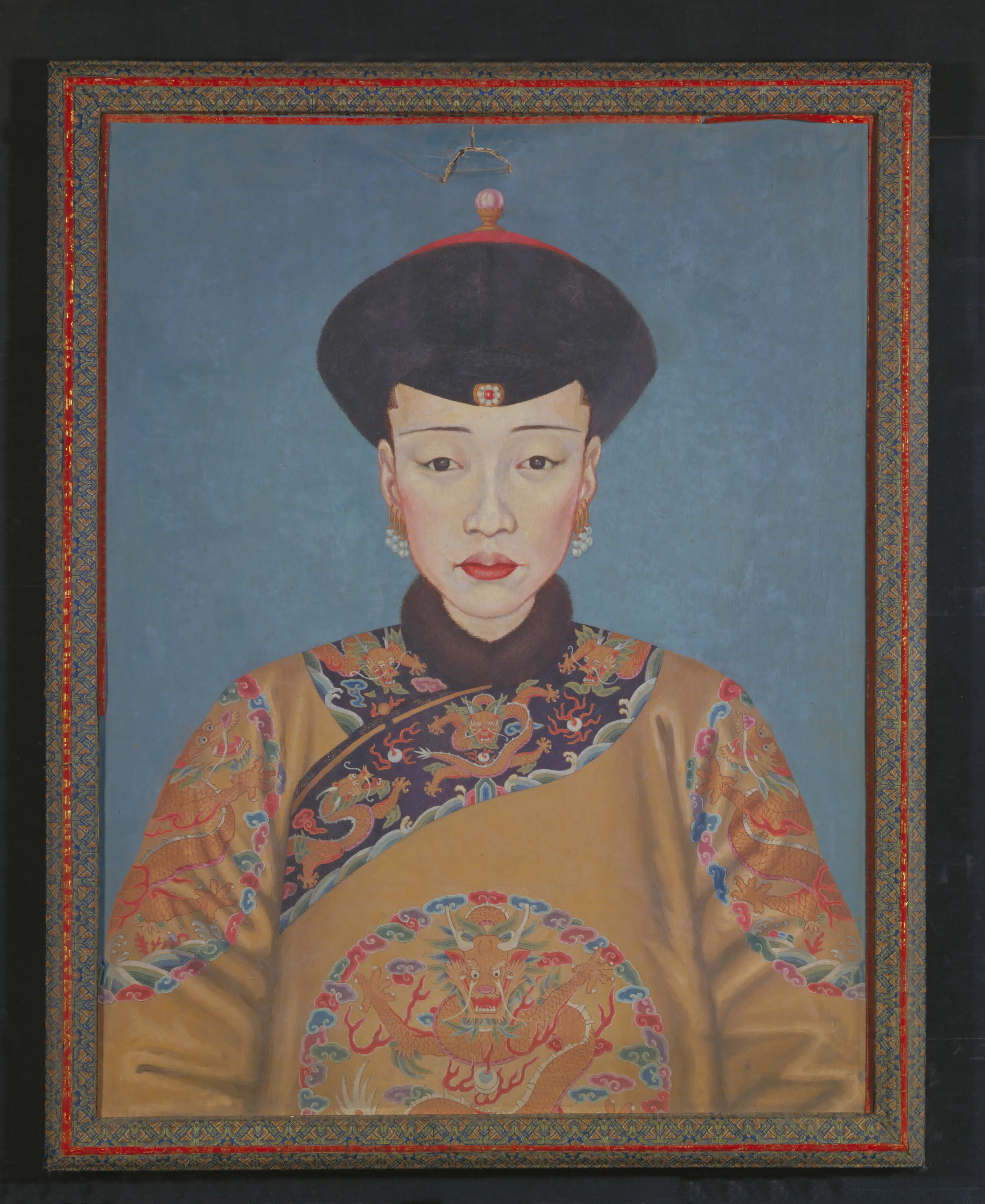 清代【清人】《画孝和睿皇后半身像持屏》