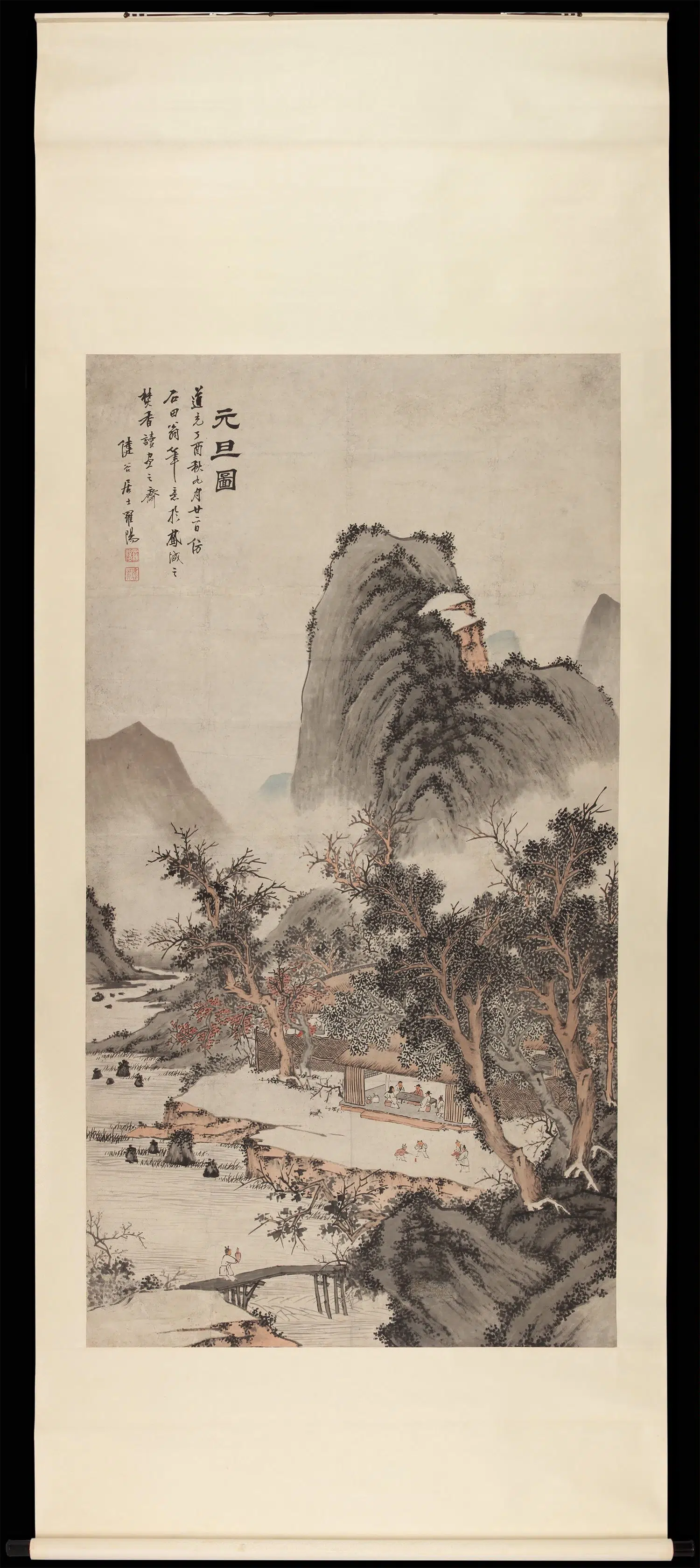 清朝【罗阳】《元旦图大中堂》