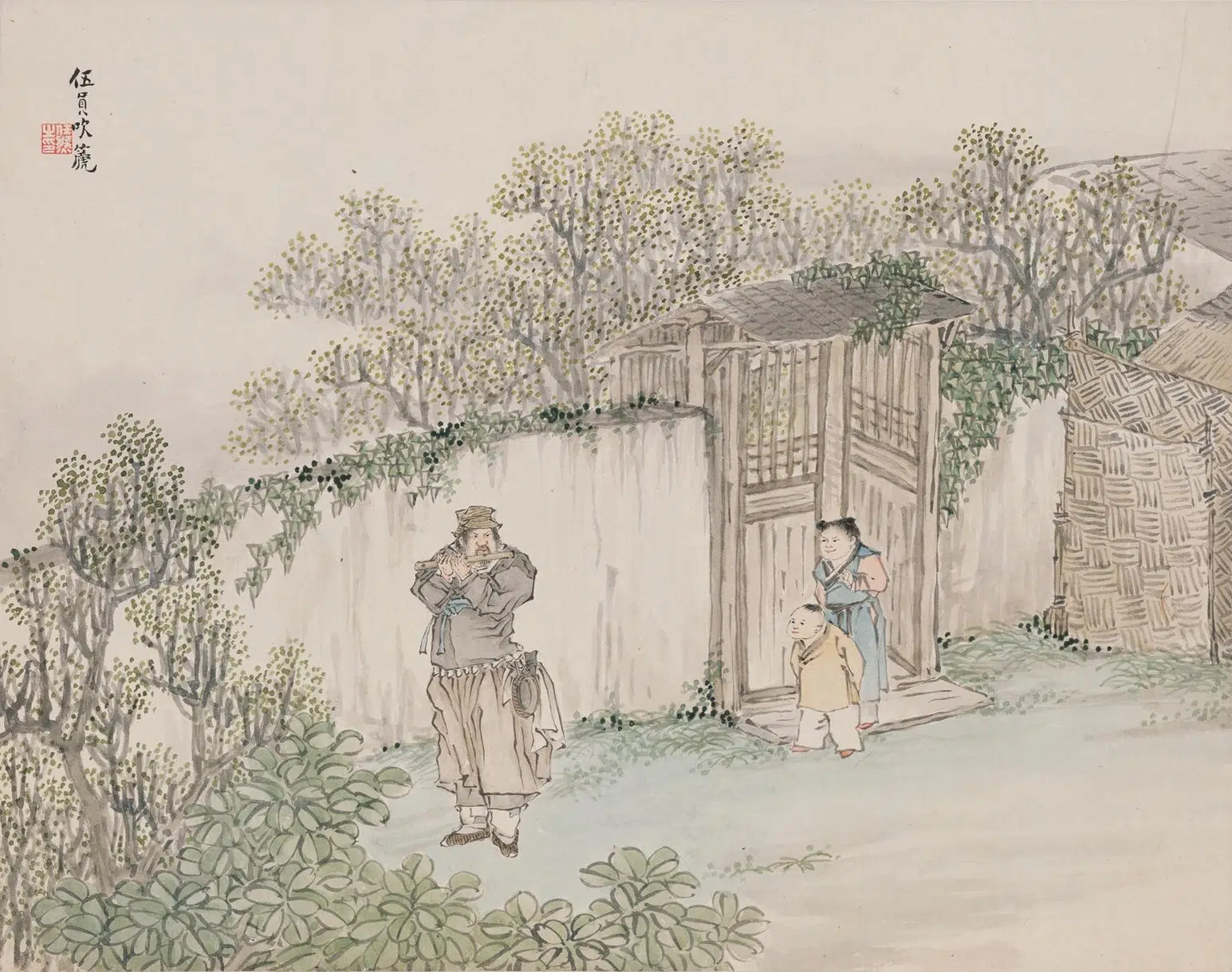 清代【任熊】《人物山水册》 第7张