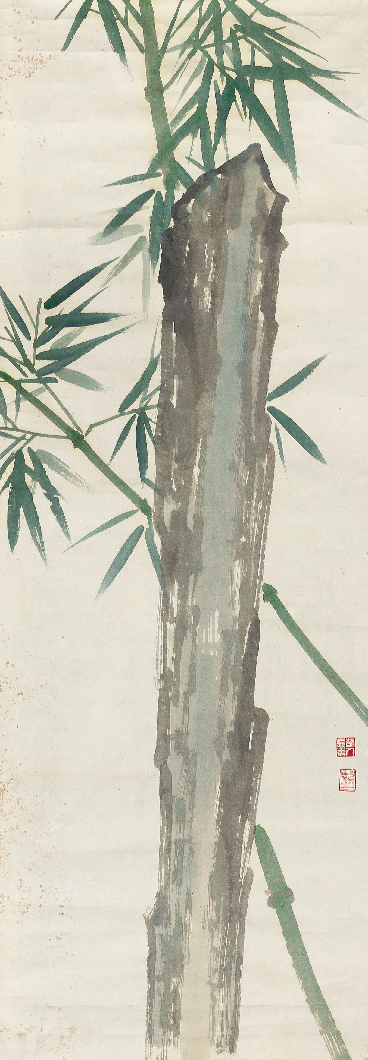 近代【陈树人】《竹石轴》